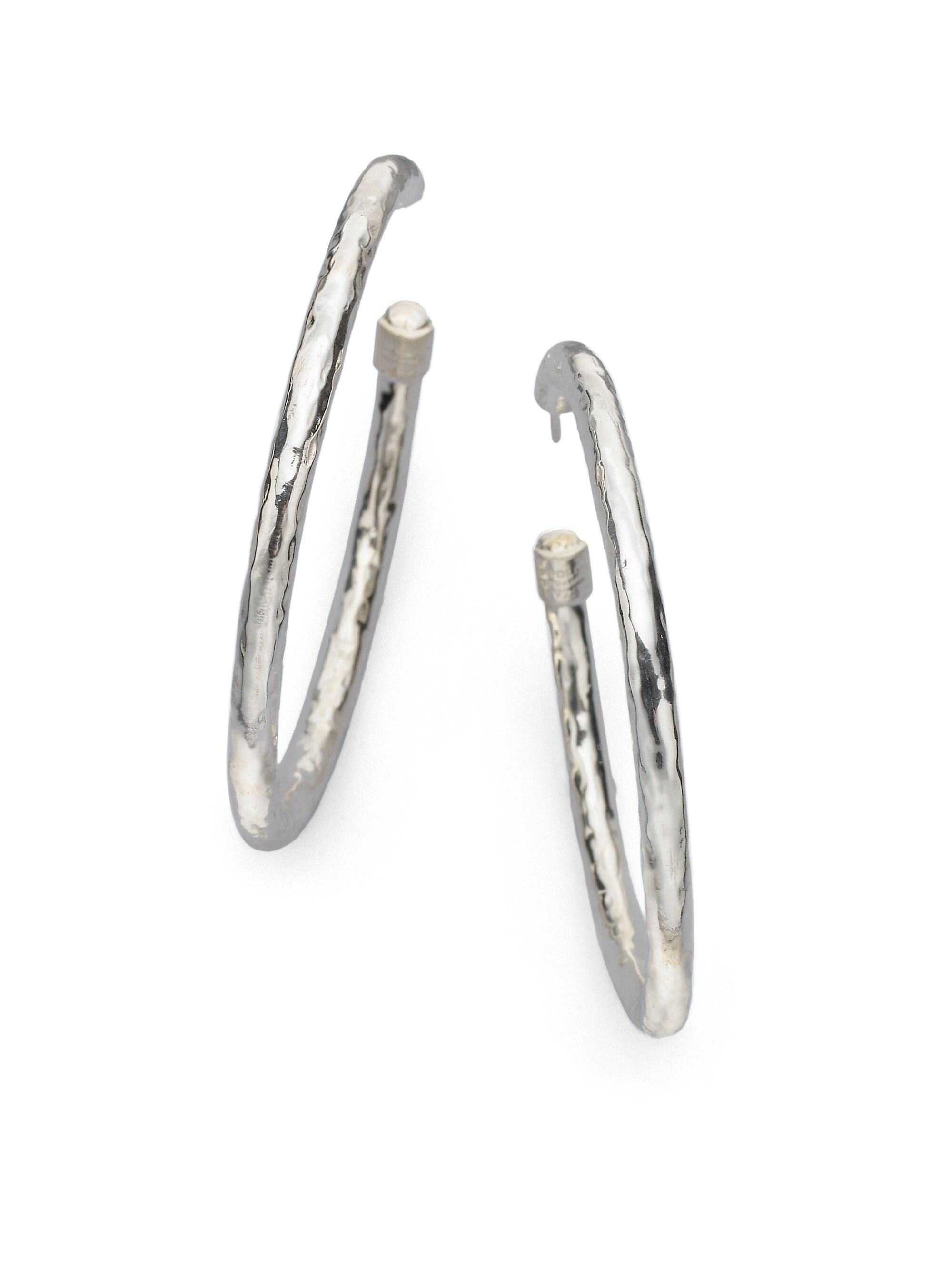 Ippolita Women's Classico  Sterling Silver Hammered Hoop Earrings - Silver