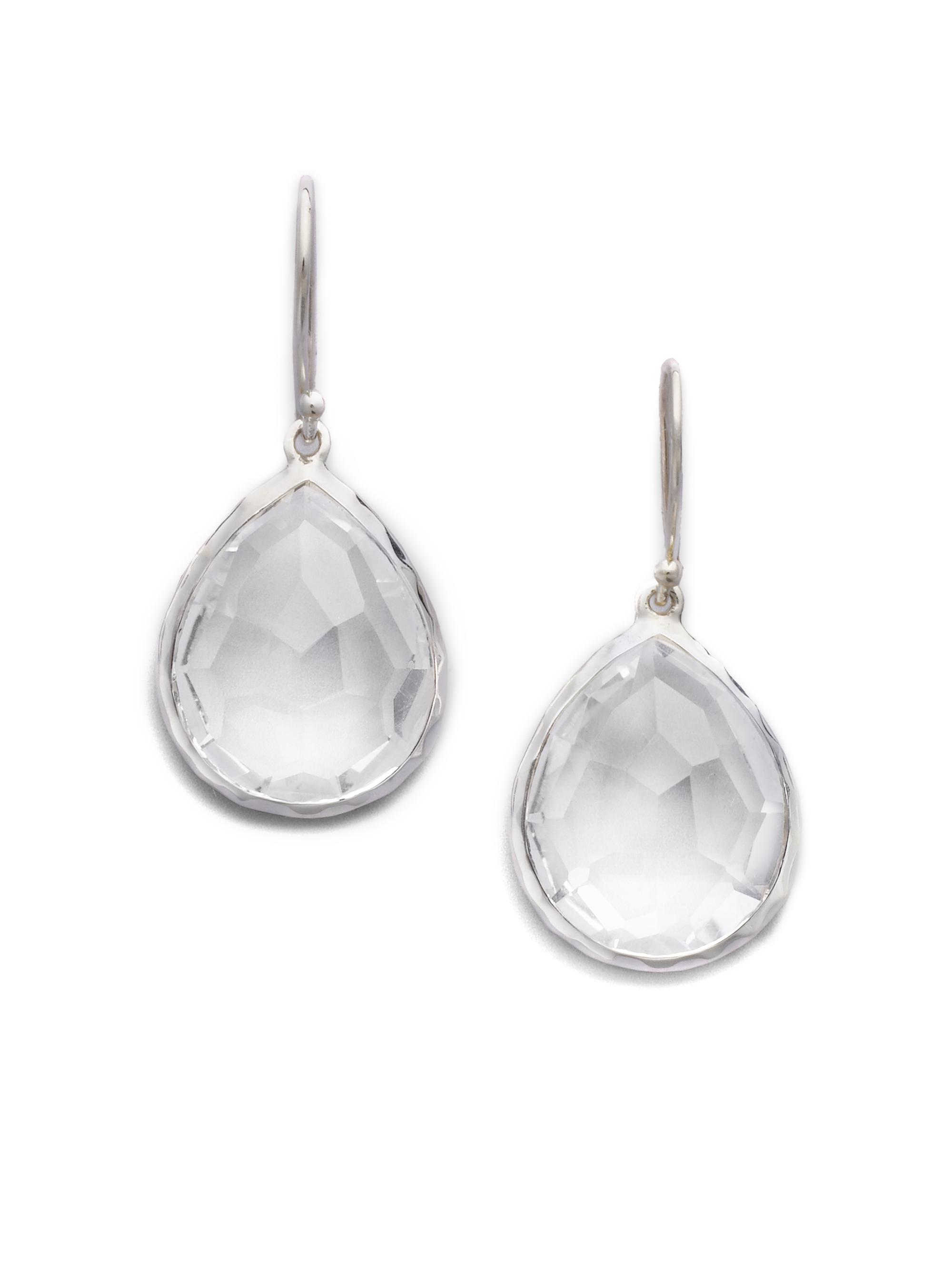 Ippolita Women's Rock Candy  Sterling Silver & Clear Quartz Teardrop Earrings - Silver