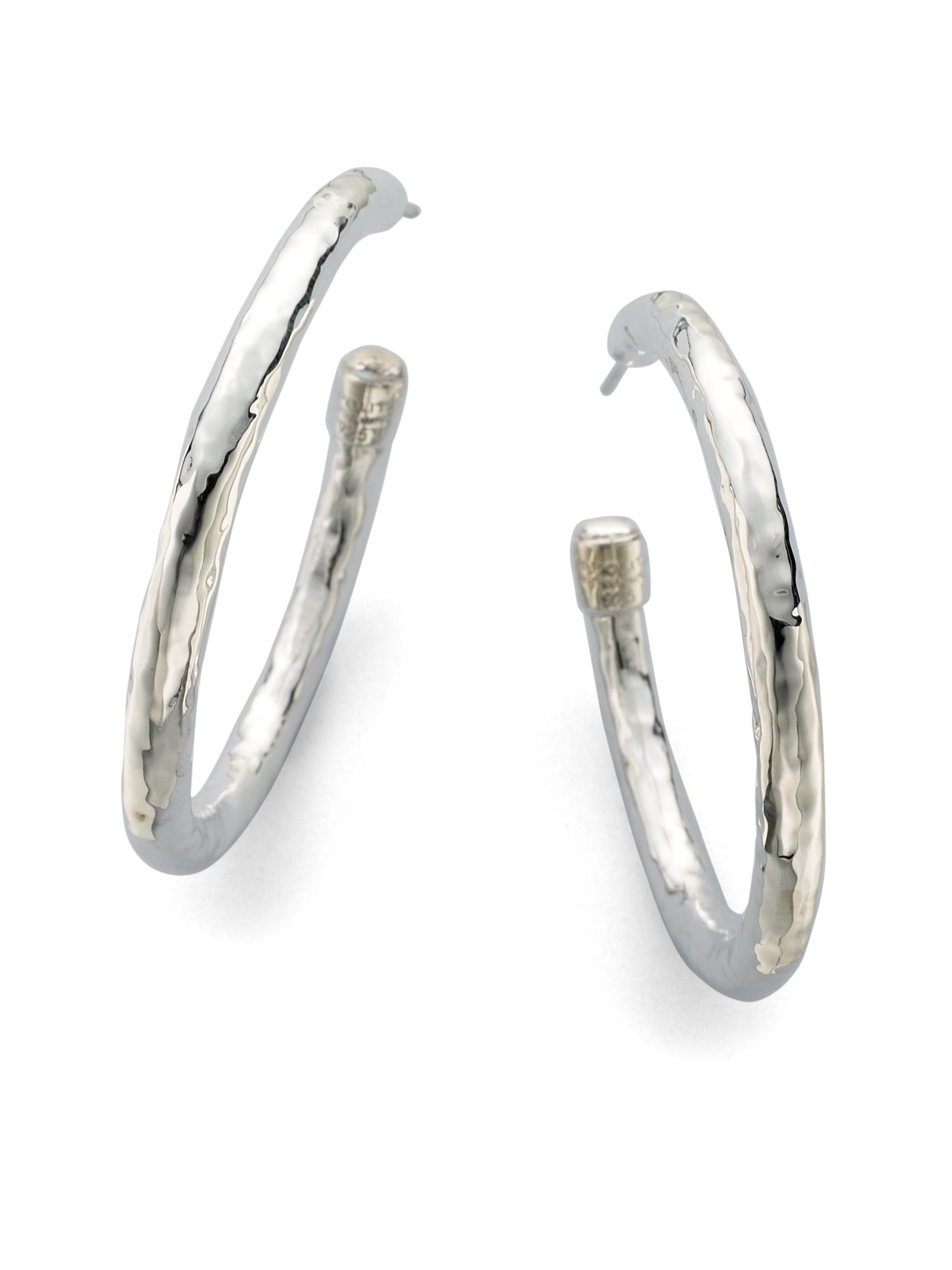 Ippolita Women's Classico  Sterling Silver Hammered Hoop Earrings - Silver