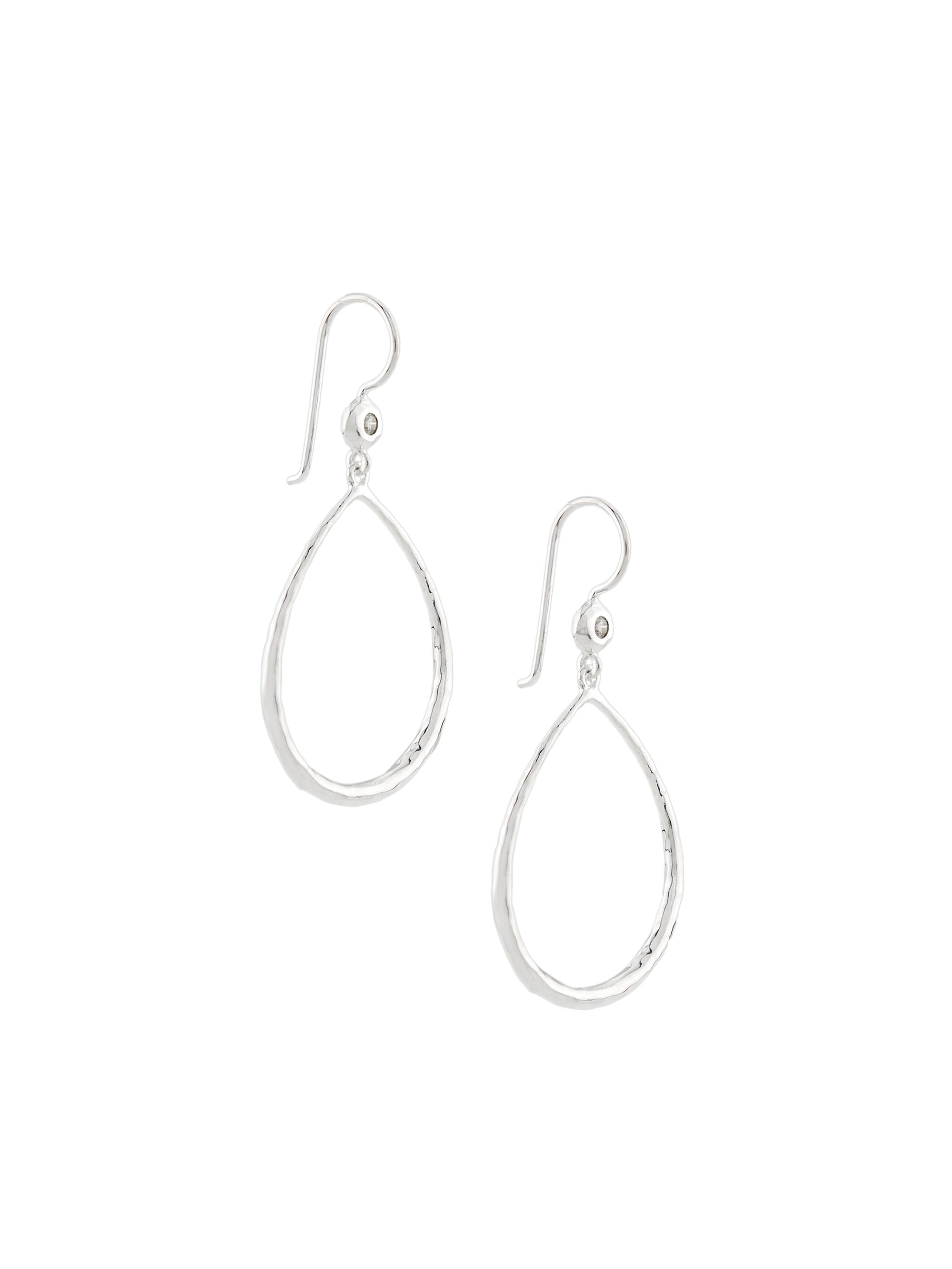 Ippolita Women's Stardust Sterling Silver & 0.06 TCW Diamond Open Teardrop Earrings - Silver