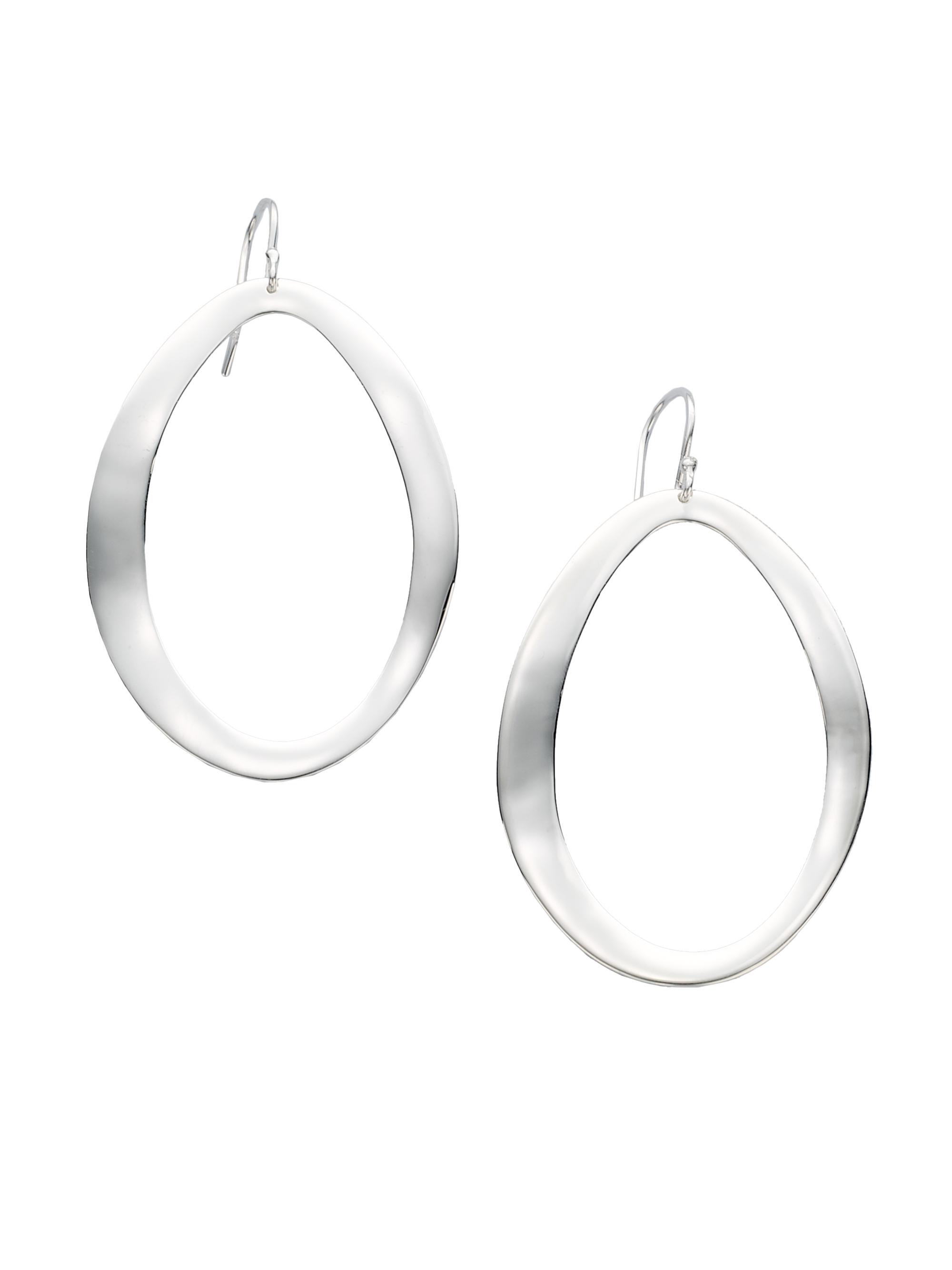 Ippolita Women's Classico Sterling Silver Wavy Oval Drop Earrings - Silver