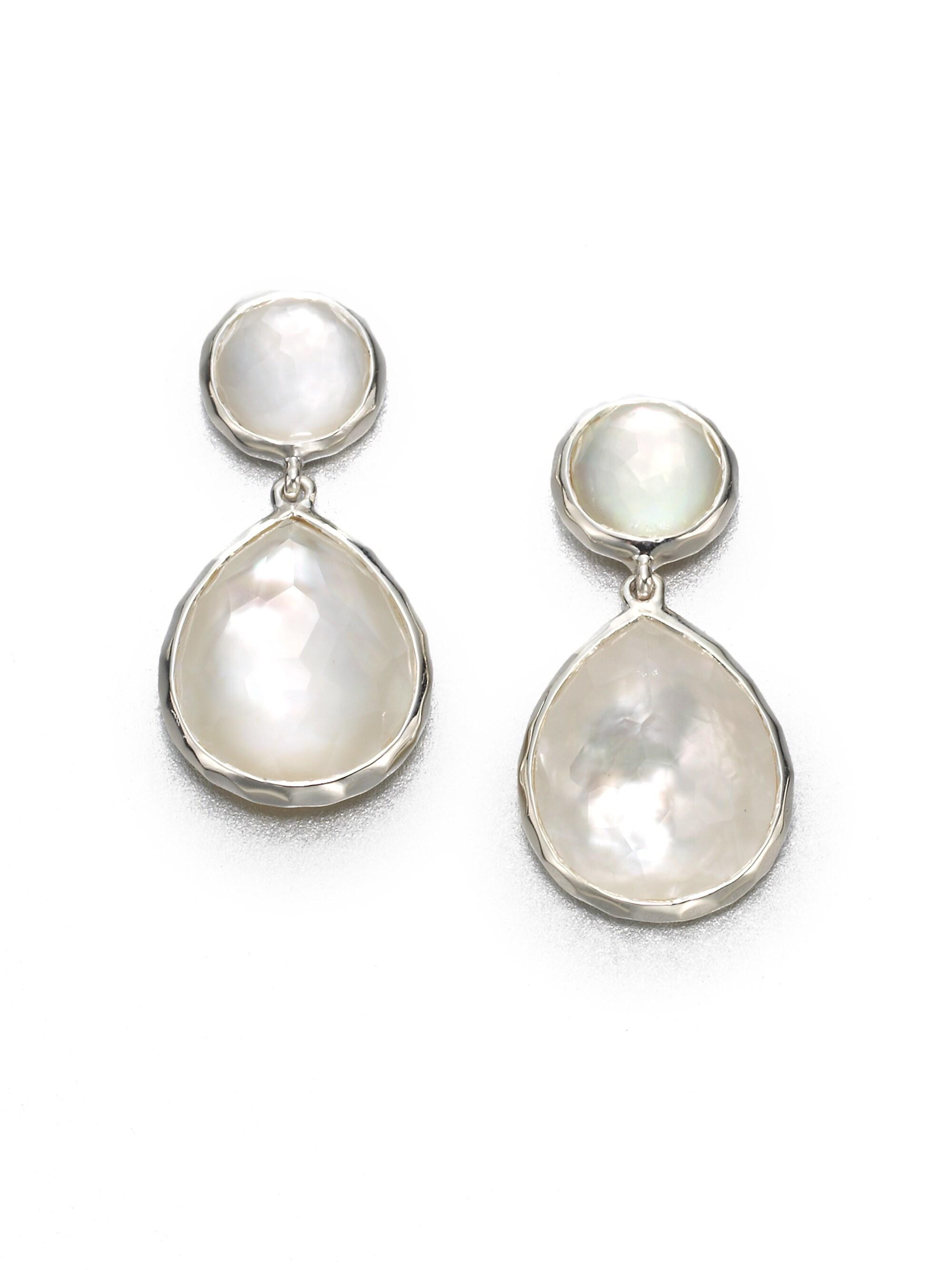 Ippolita Women's Wonderland Mother-Of-Pearl, Clear Quartz & Sterling Silver Snowman Doublet Drop Earrings - Mother Of Pearl