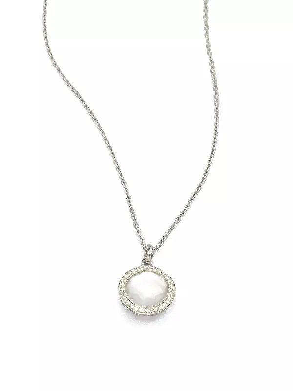Lollipop Small Sterling Silver, Mother-of-Pearl & 0.14 TCW Diamond Necklace