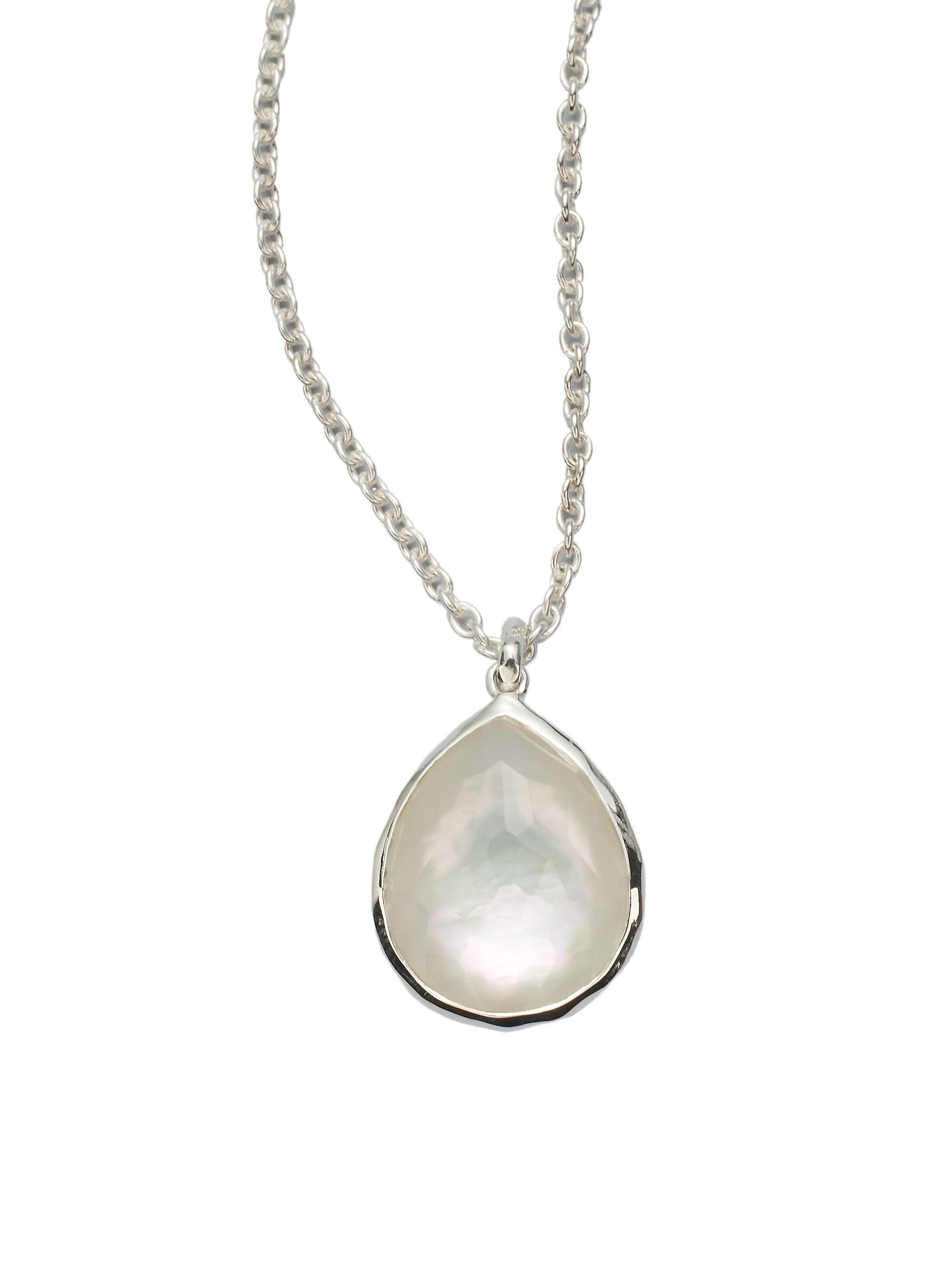 Ippolita Women's Wonderland Mother-Of-Pearl, Clear Quartz & Sterling Silver Mini Teadrop Doublet Pendant Necklace - Silver