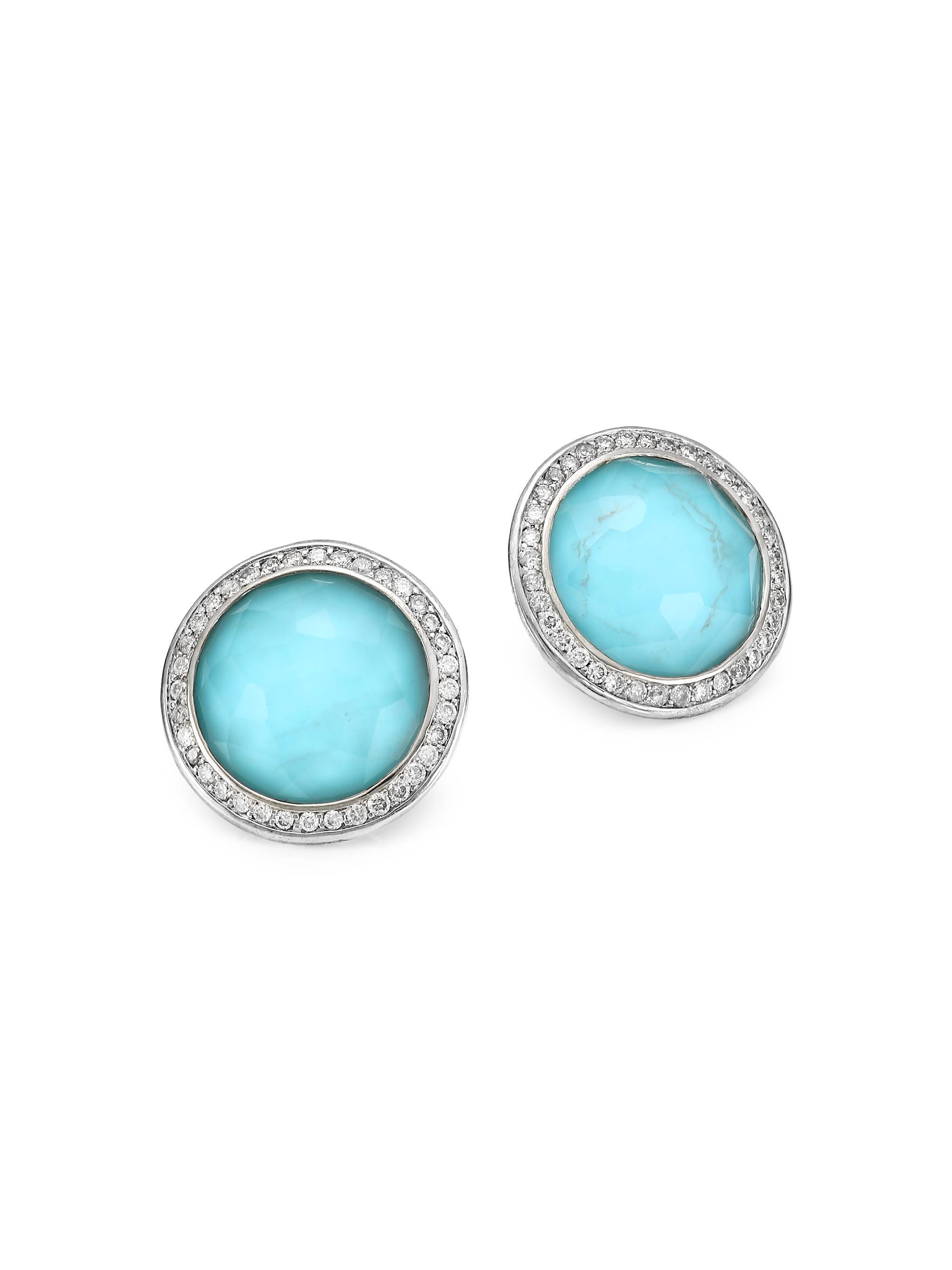 Ippolita Women's Lollipop  Sterling Silver, Doublet & Diamond Stud Earrings - Silver