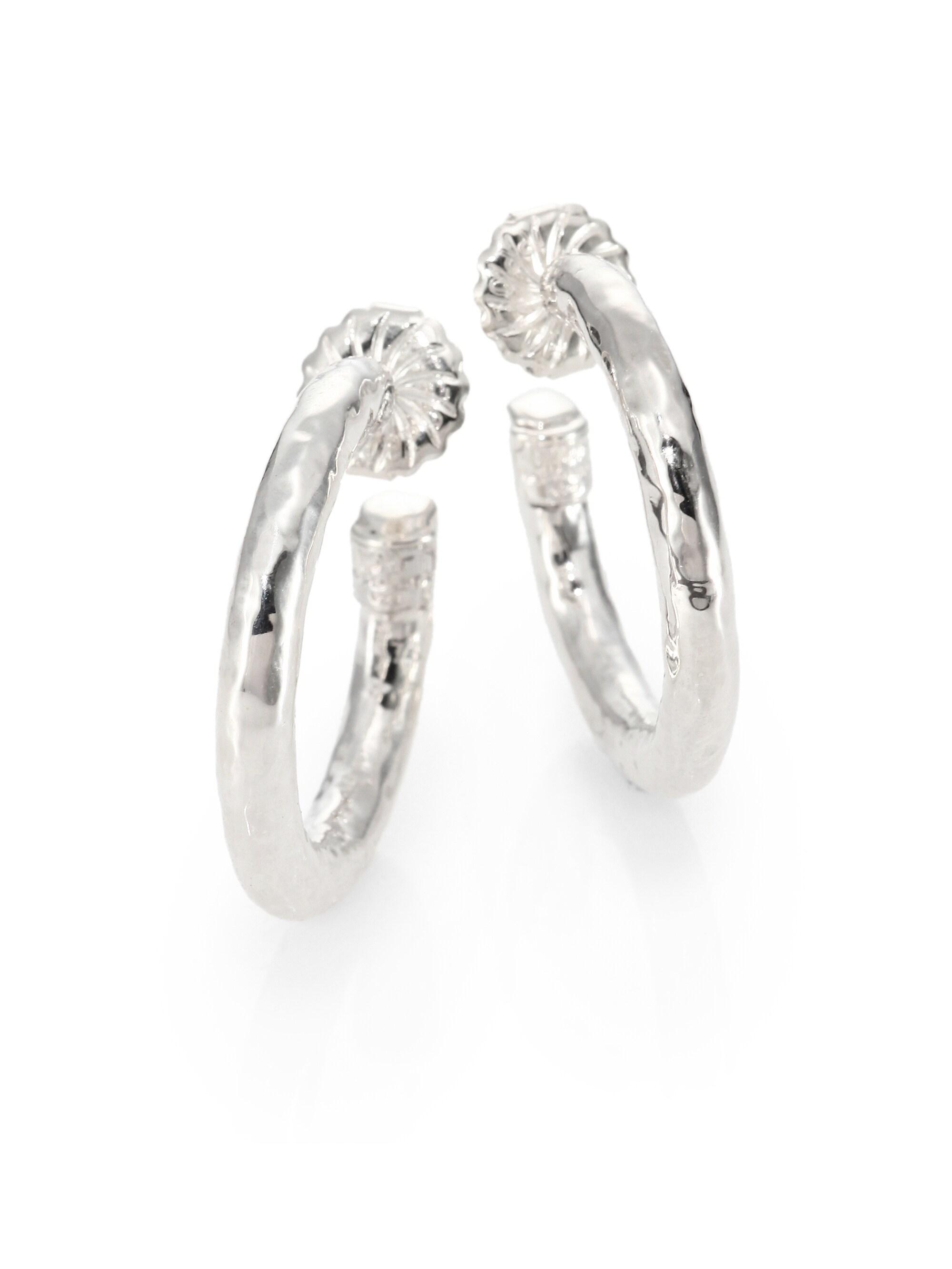 Ippolita Women's Classico  Sterling Silver Hammered Hoop Earrings - Silver