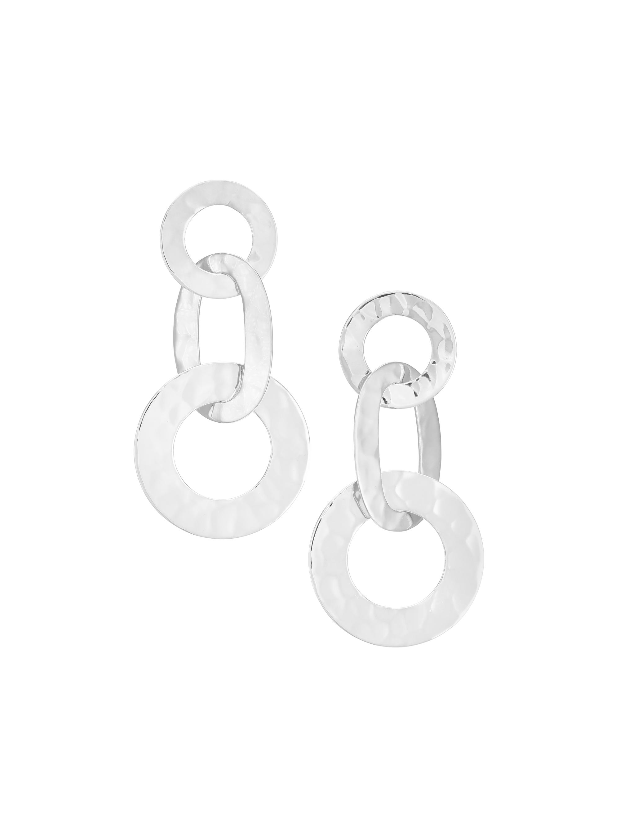 Ippolita Women's Classico Sterling Silver Hammered Triple Roma Link Circle Drop Earrings - Silver