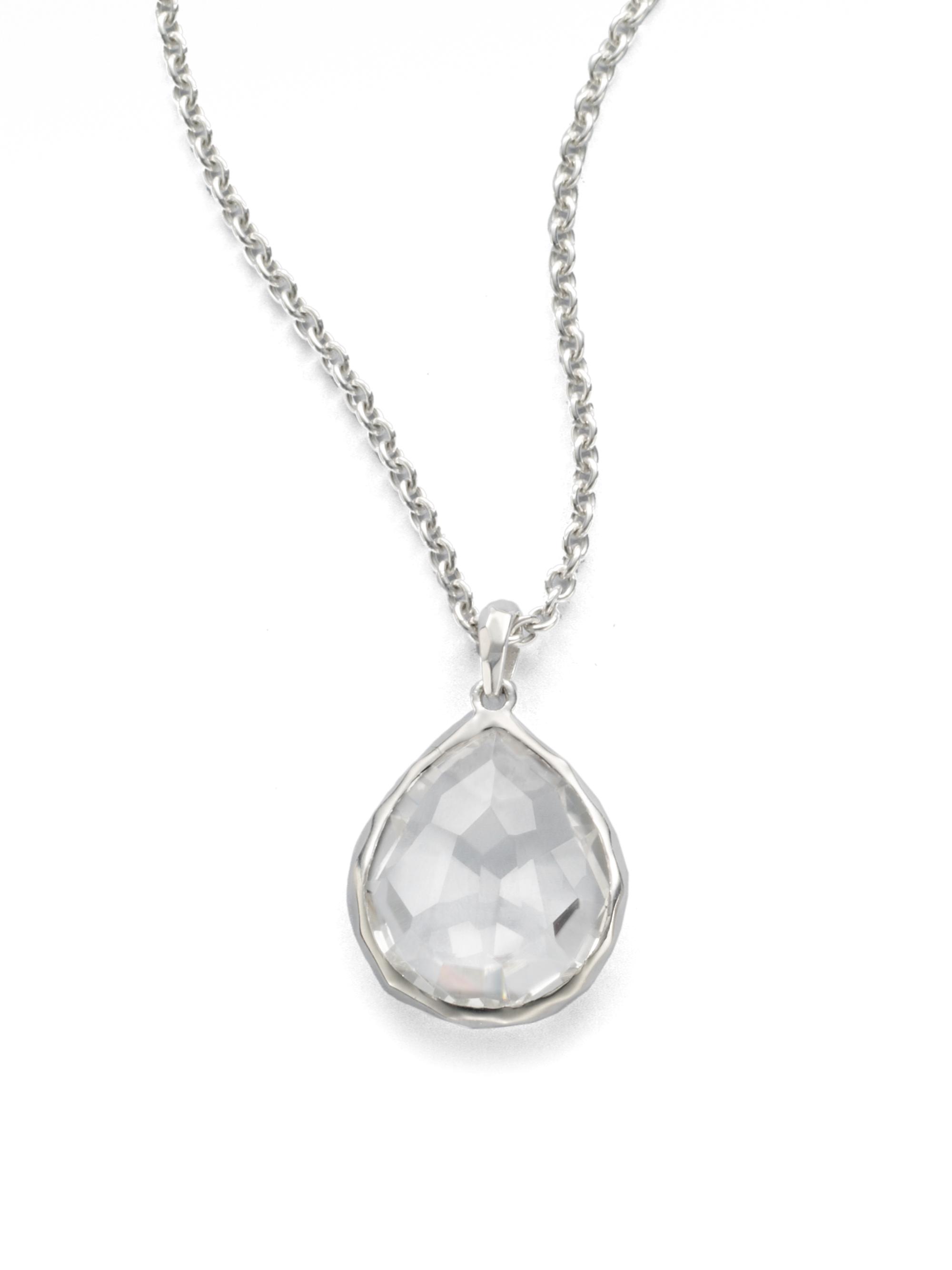 Ippolita Women's Rock Candy Clear Quartz & Sterling Silver Mini Teadrop Pendant Necklace - Silver