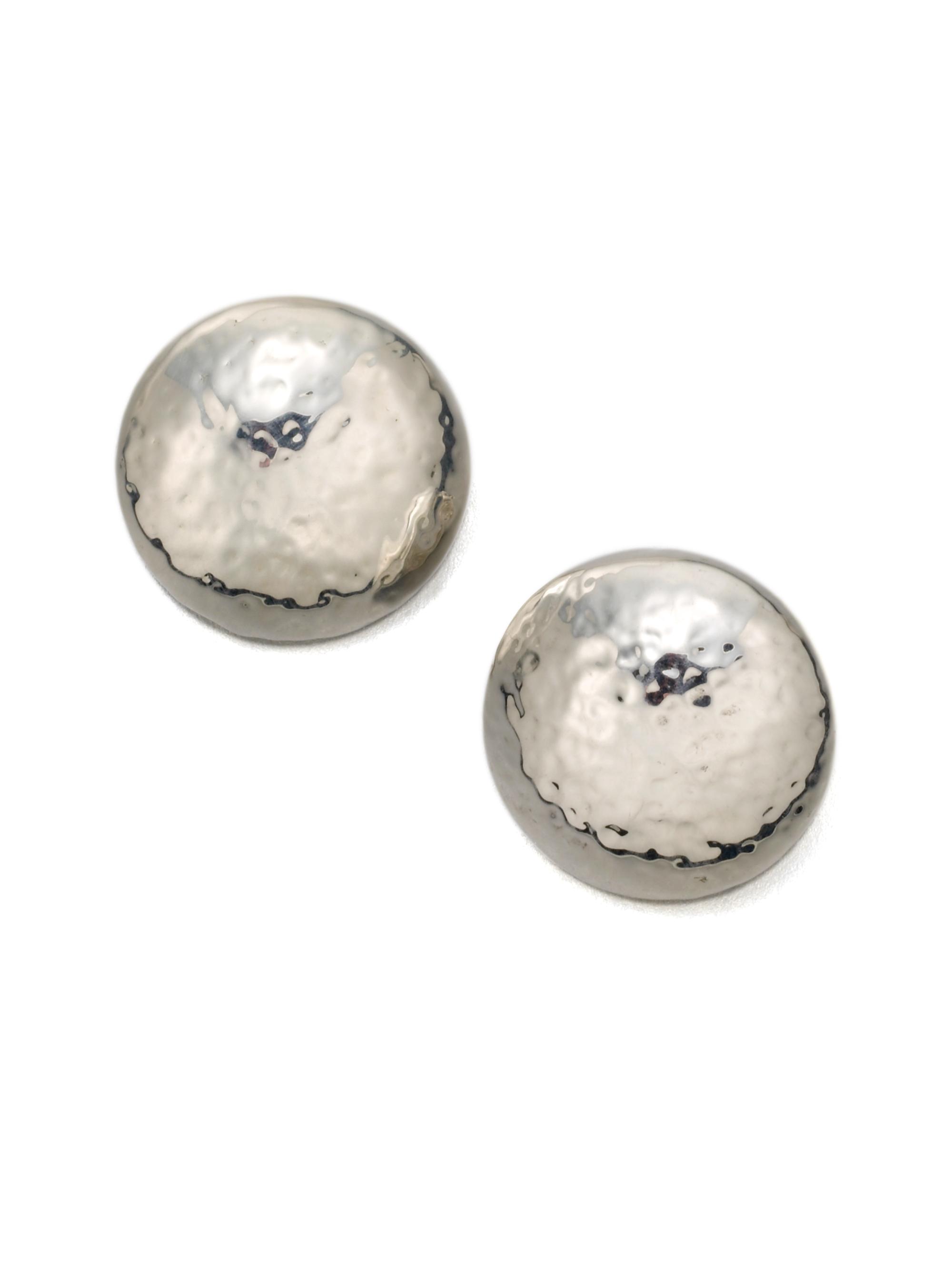 Ippolita Women's Classico Sterling Silver Hammered Button Clip-On Earrings - Silver