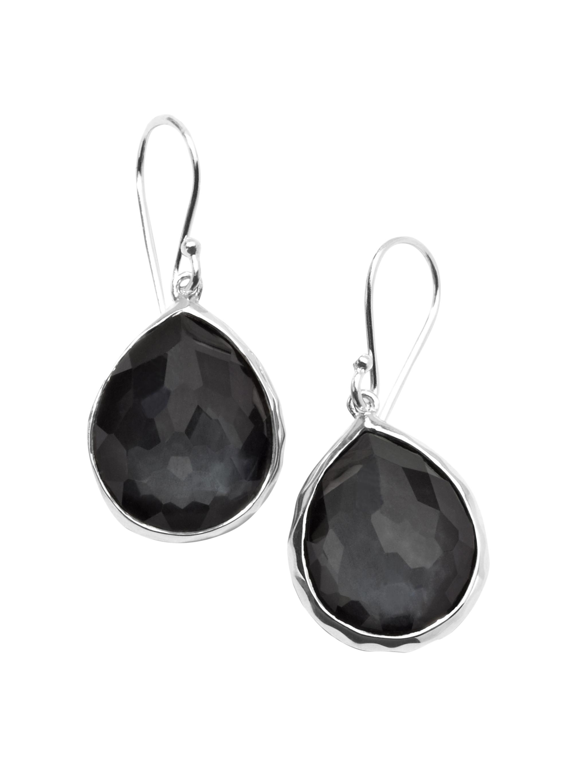 Ippolita Women's Wonderland Hematite, Clear Quartz & Sterling Silver Mini Doublet Teardrop Earrings - Silver