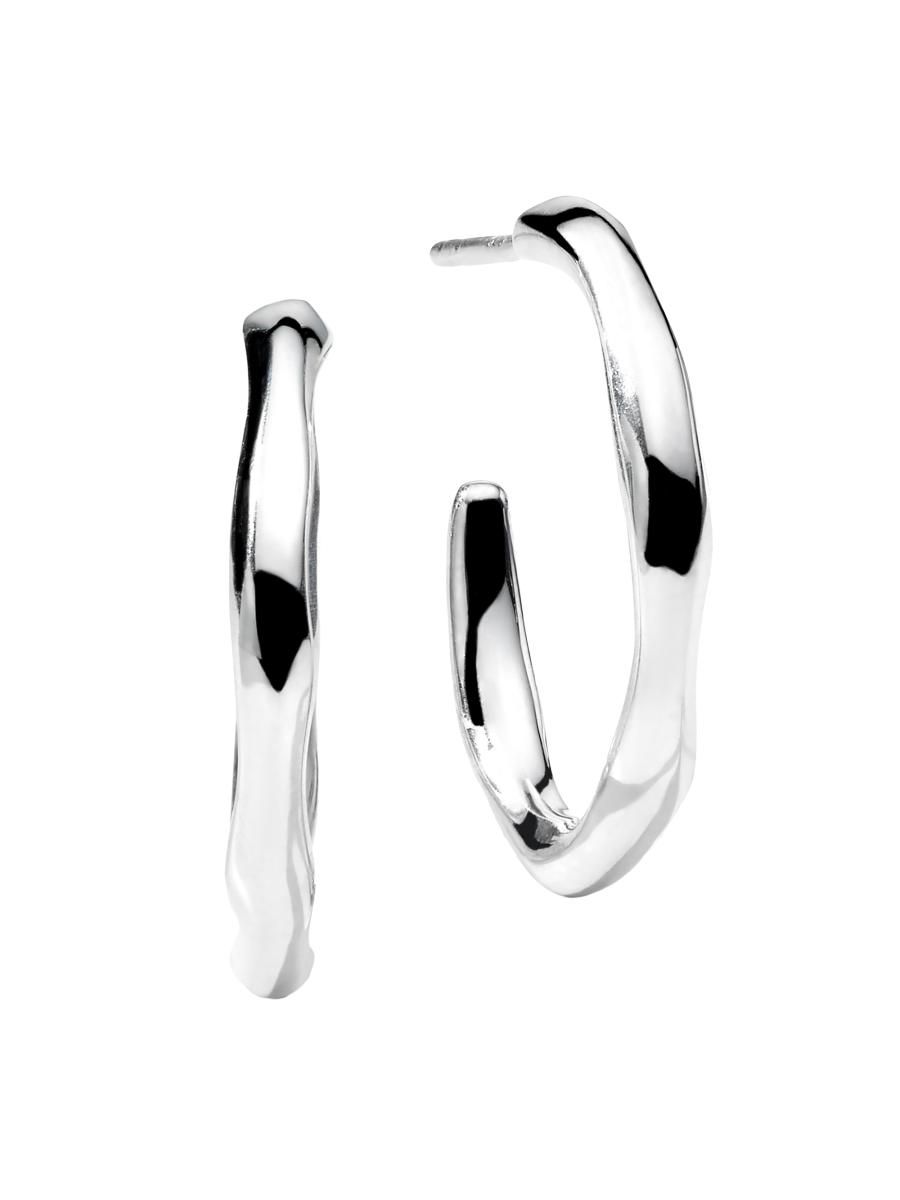 •SQUIGGLE• silver hoop earrings