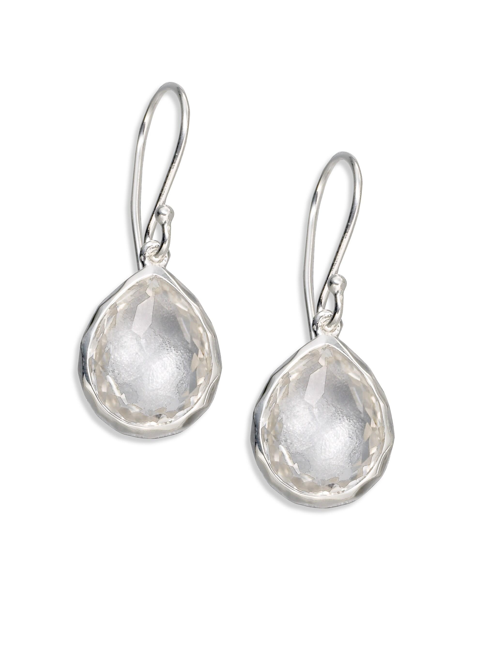 Ippolita Women's Rock Candy Clear Quartz & Sterling Silver Teardrop Earrings - Silver Clear