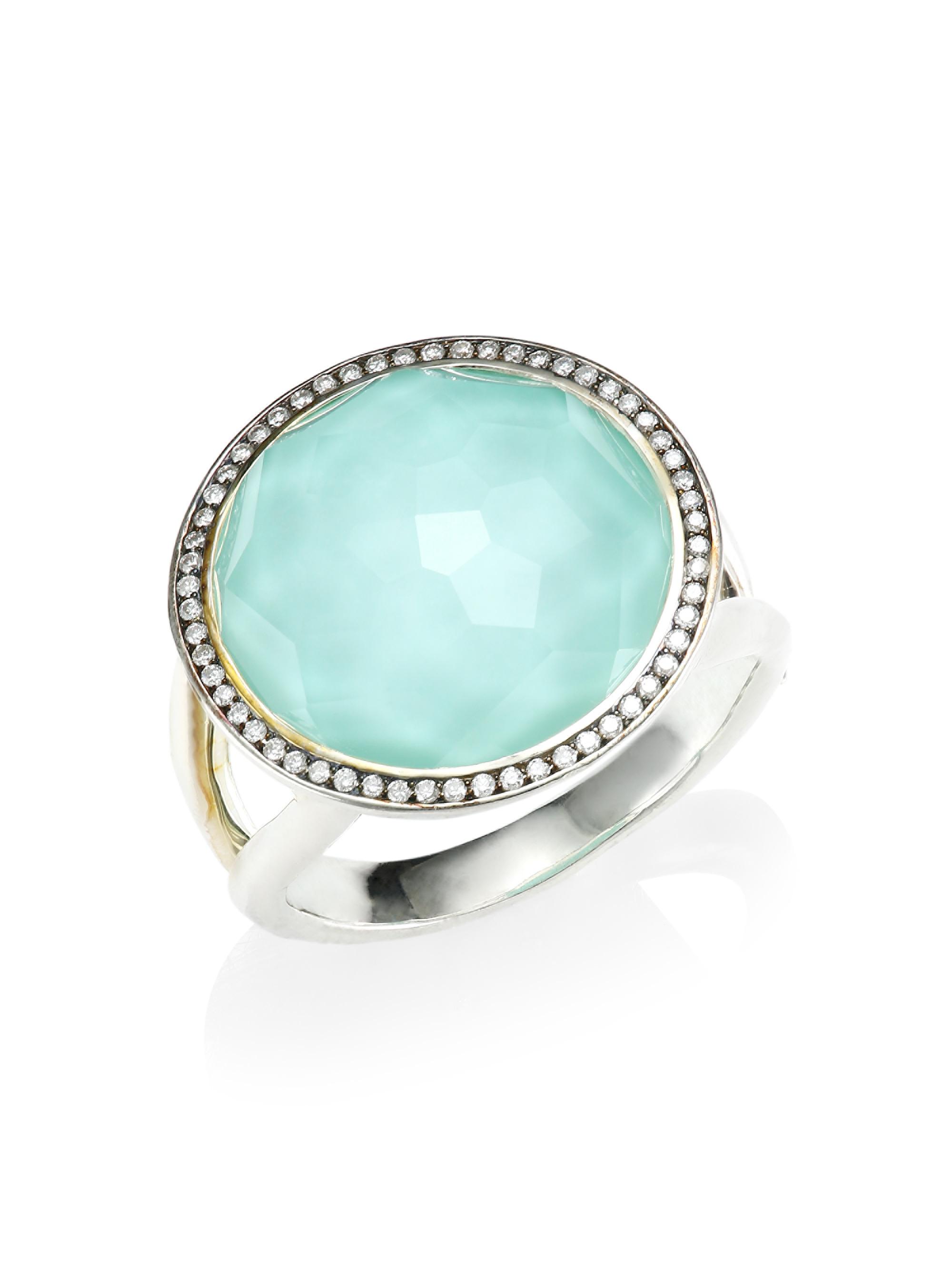 Ippolita Women's Silver Rock Candy Diamond, Turquoise Doublet & Sterling Silver Ring - Silver