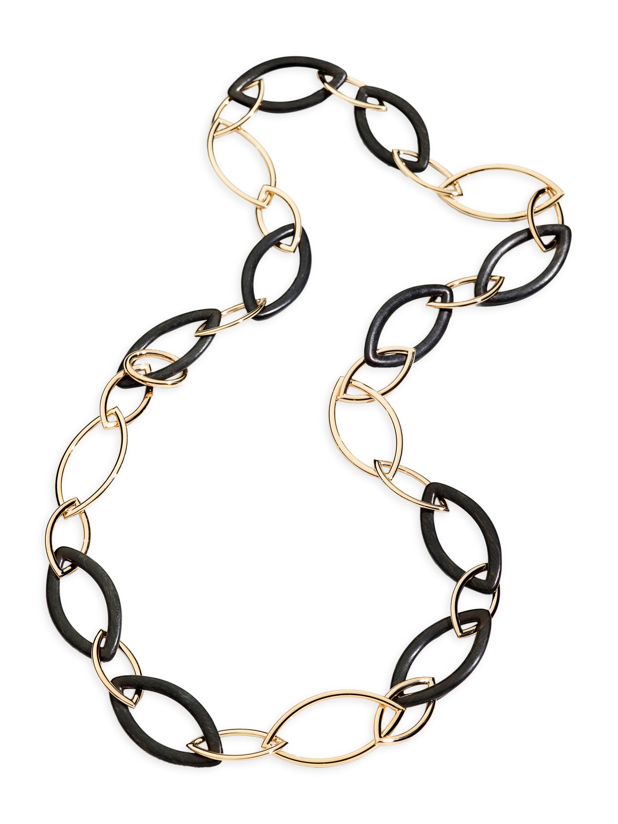 Vhernier Women's Pop 18K Rose Gold & Ebony Long Chain Necklace - Rose Gold