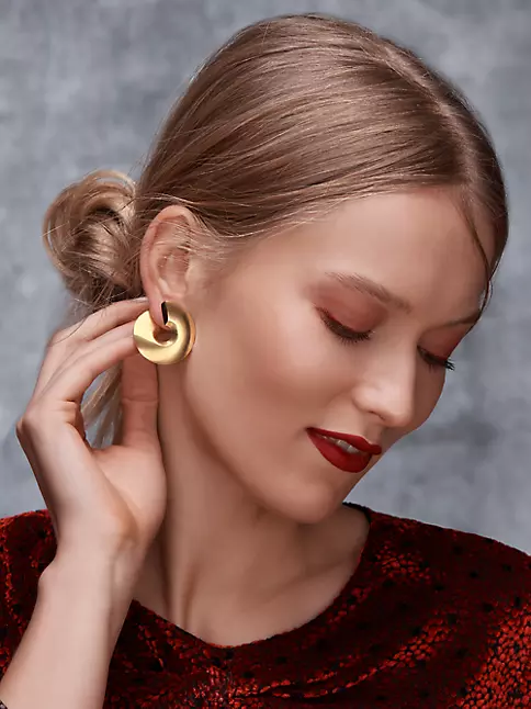 Bulgari Modern 18K Gold Button Clip Earrings