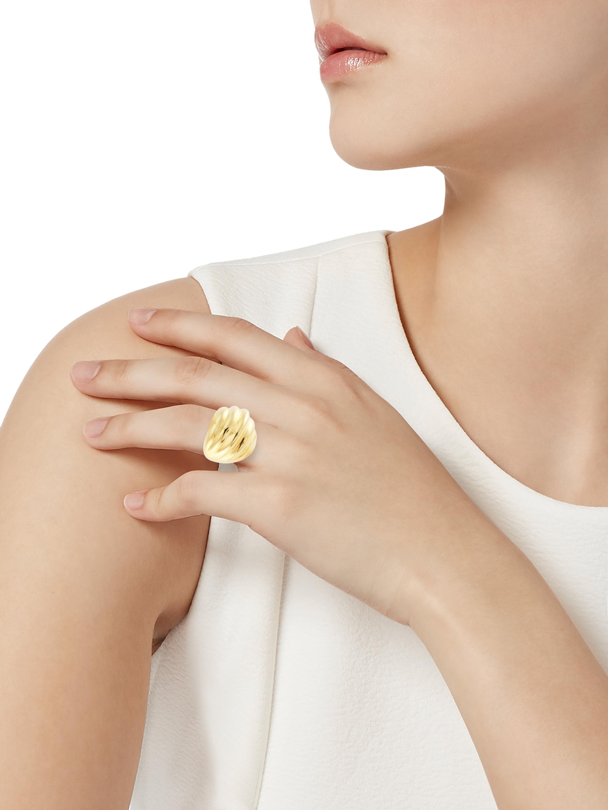 Kenneth Jay Lane 18K-Gold-Plated Twist Ring | Saks Fifth Avenue