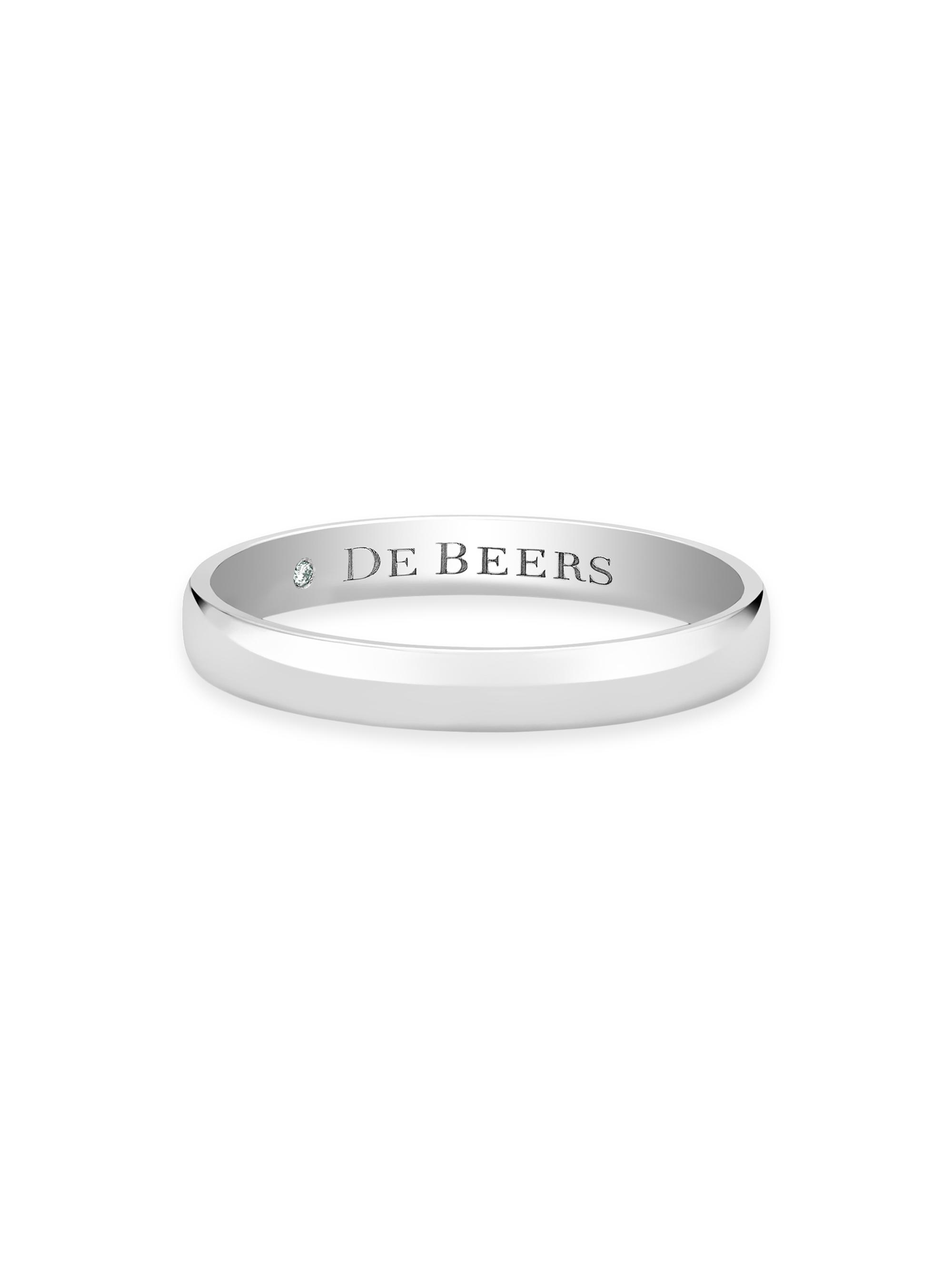 De Beers Jewellers Women's Platinum Wide Court Wedding Band Ring - White