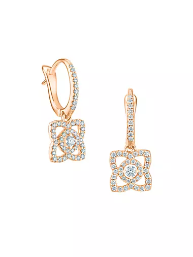 Enchanted Lotus 18K Rose Gold & Diamond Drop Earrings