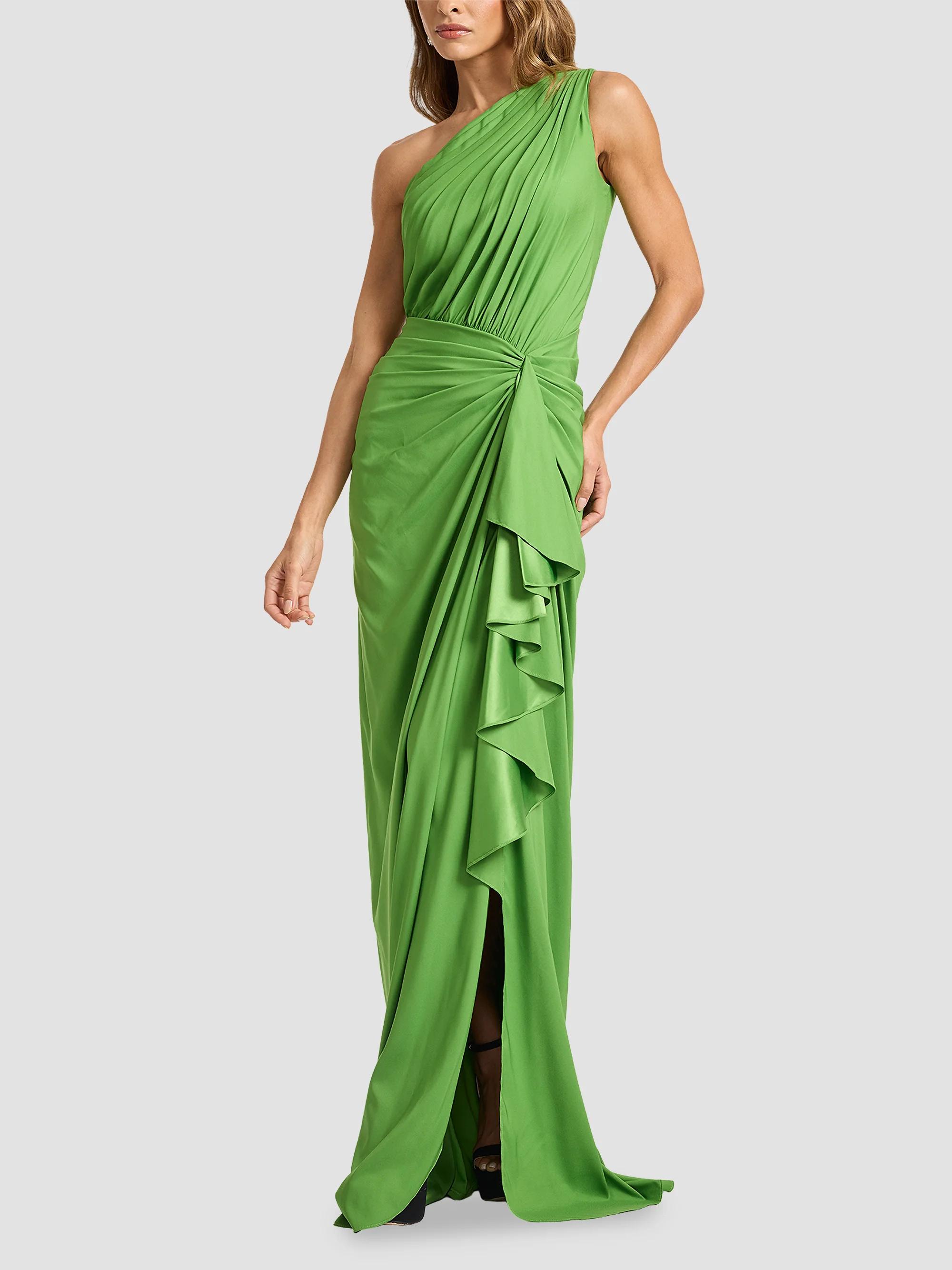 Tadashi Shoji Ruffled Jersey One-Shoulder Gown | Saks Fifth Avenue