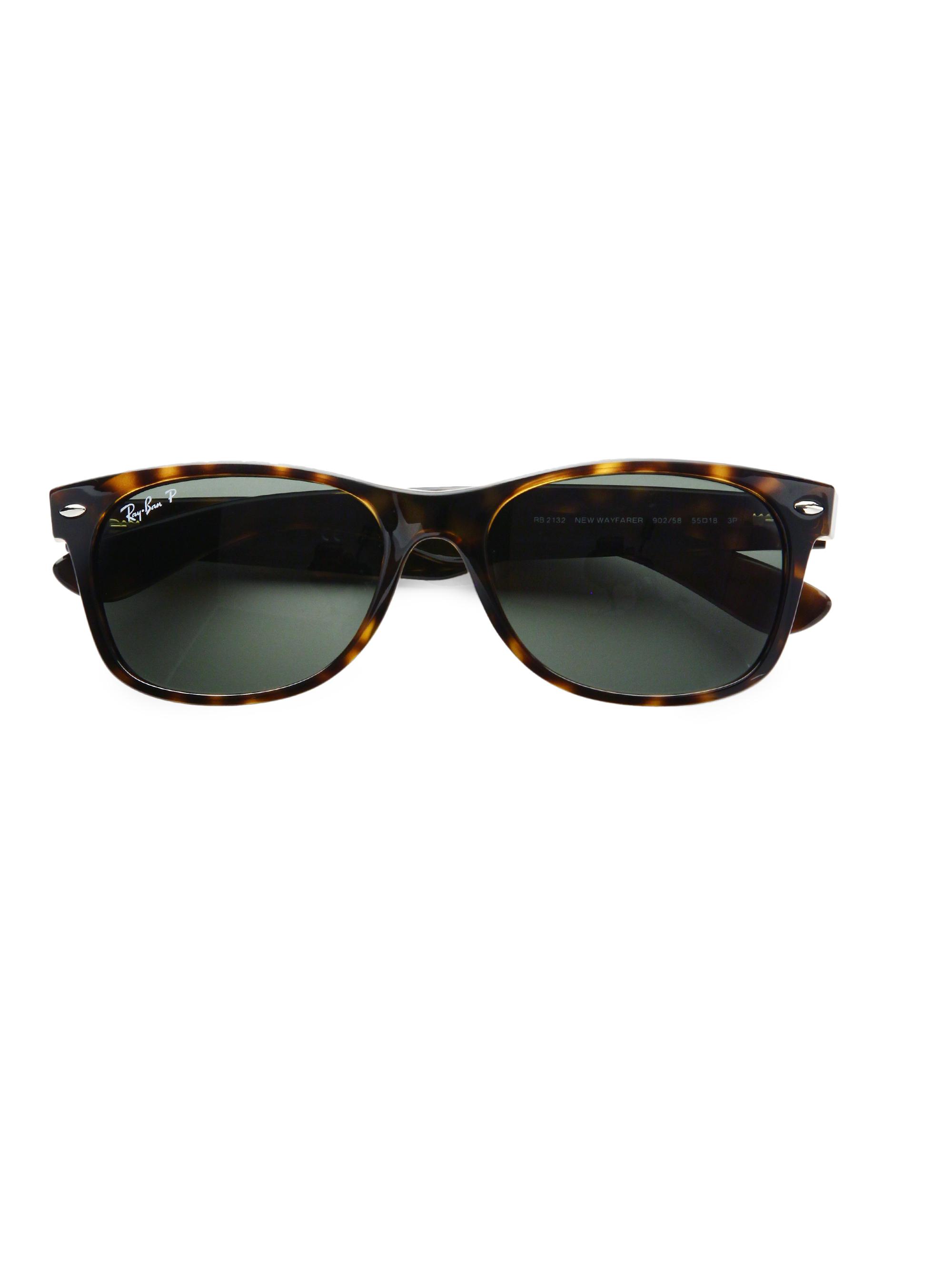 Ray-Ban Men's RB2132 55MM New Wayfarer Sunglasses - Tortoise Polarized