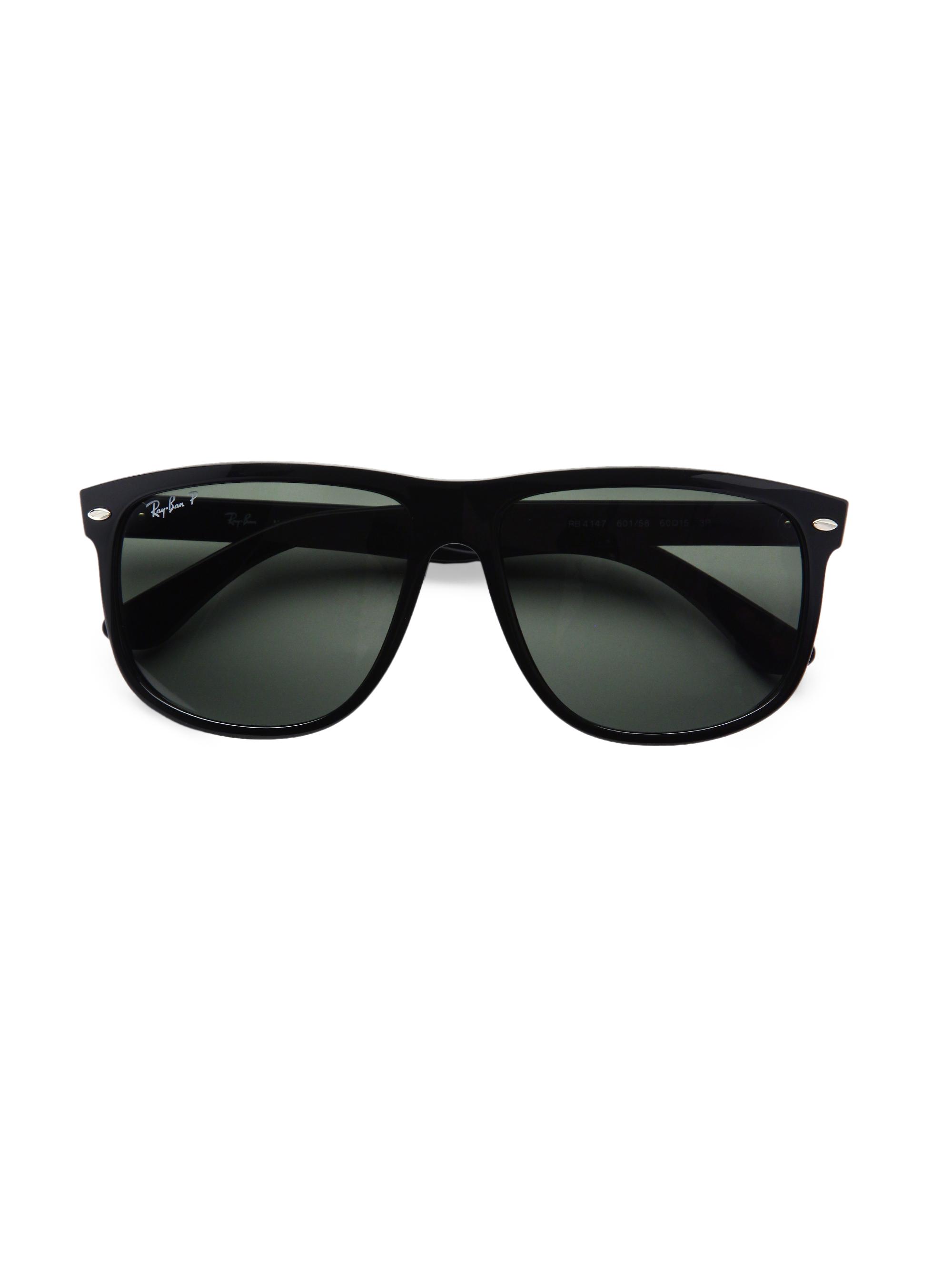 Ray-Ban RB4147 60MM Flat-Top Boyfriend Wayfarer Sunglasses - Black