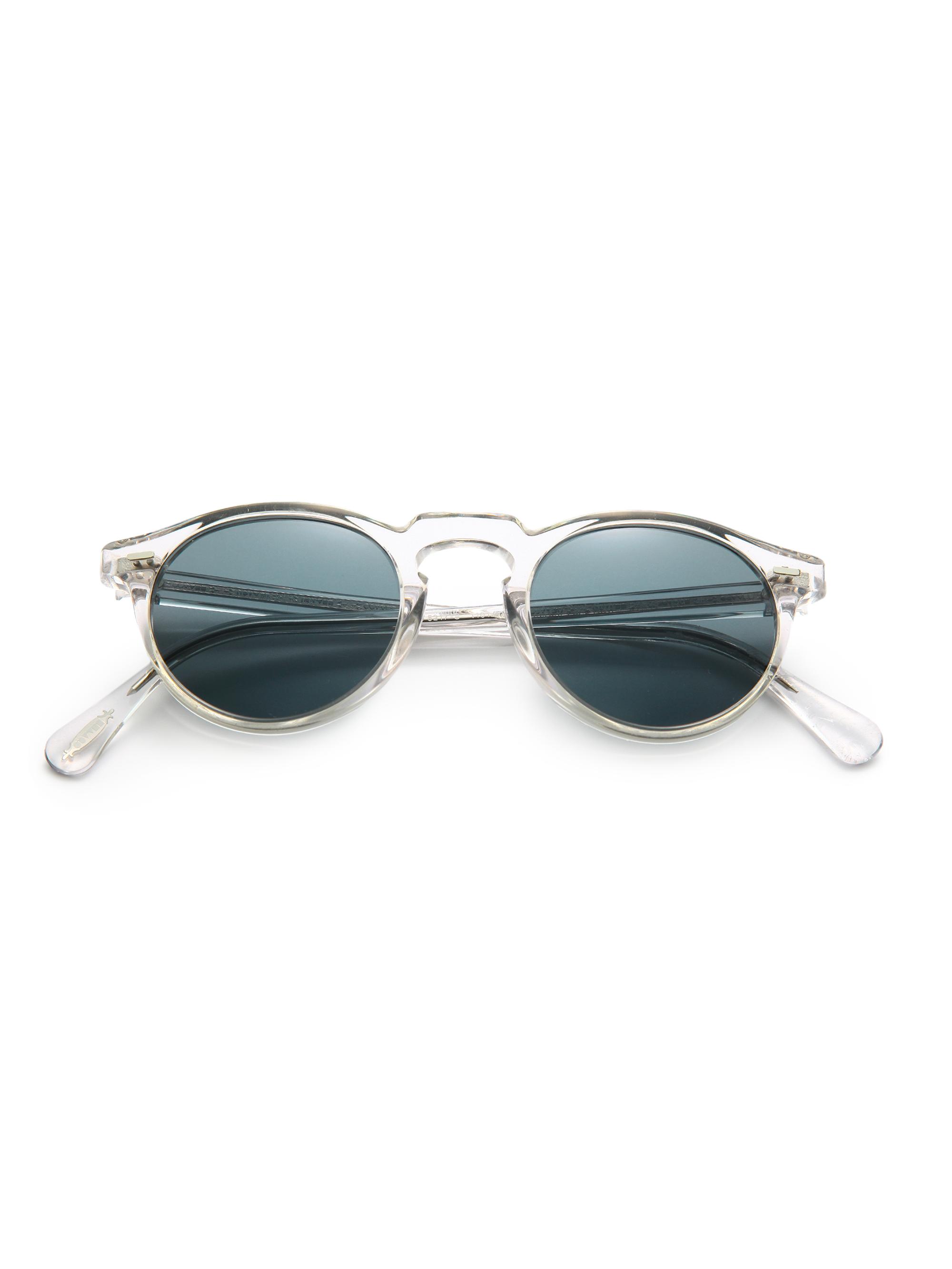Oliver Peoples Men's Gregory Peck 47MM Round Sunglasses - Clear