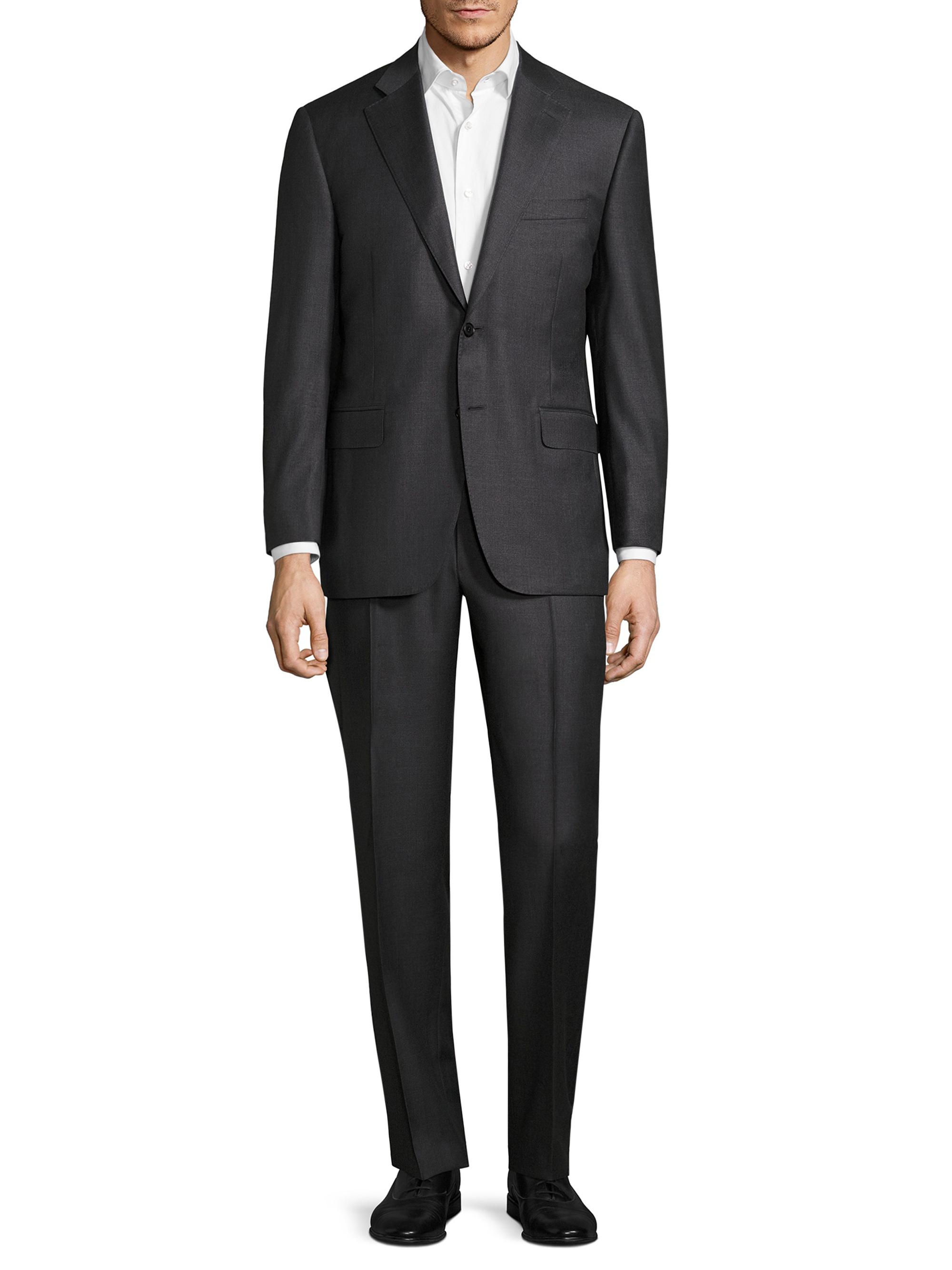 Canali Men's Regular-Fit Wool Suit - Charcoal