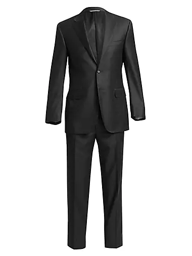 Wool Two Button-Front Suit