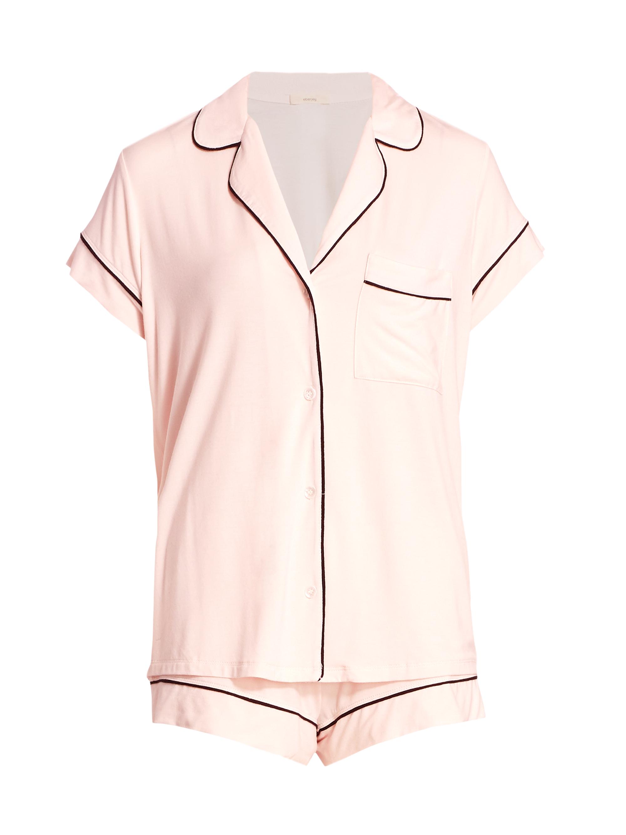 Eberjey Women's Gisele 2-Piece Shortie Pajama Set - Sorbet Black