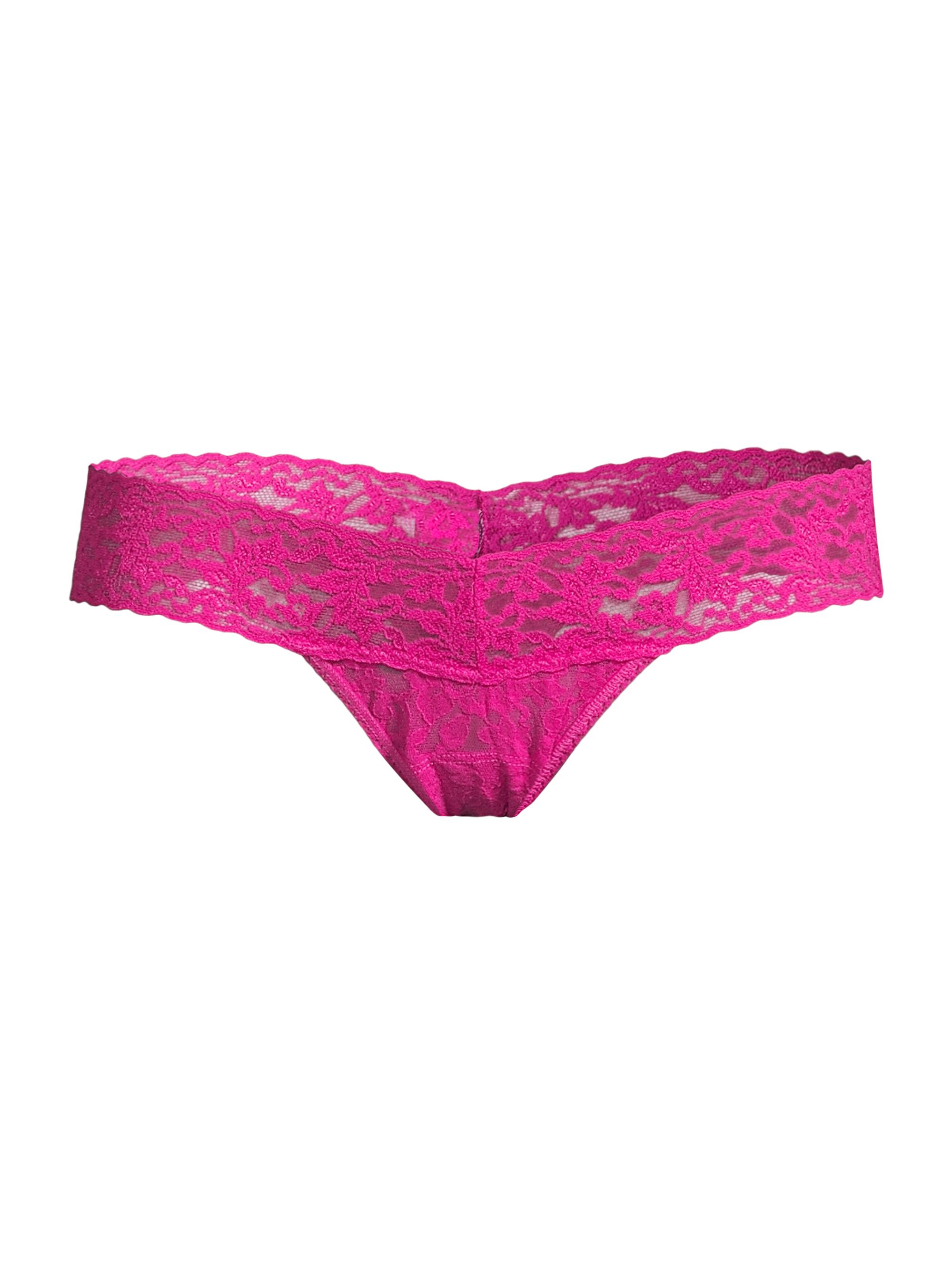 Hanky Panky Women's Signature Lace Low-Rise Lace Thong - Pink Ruby