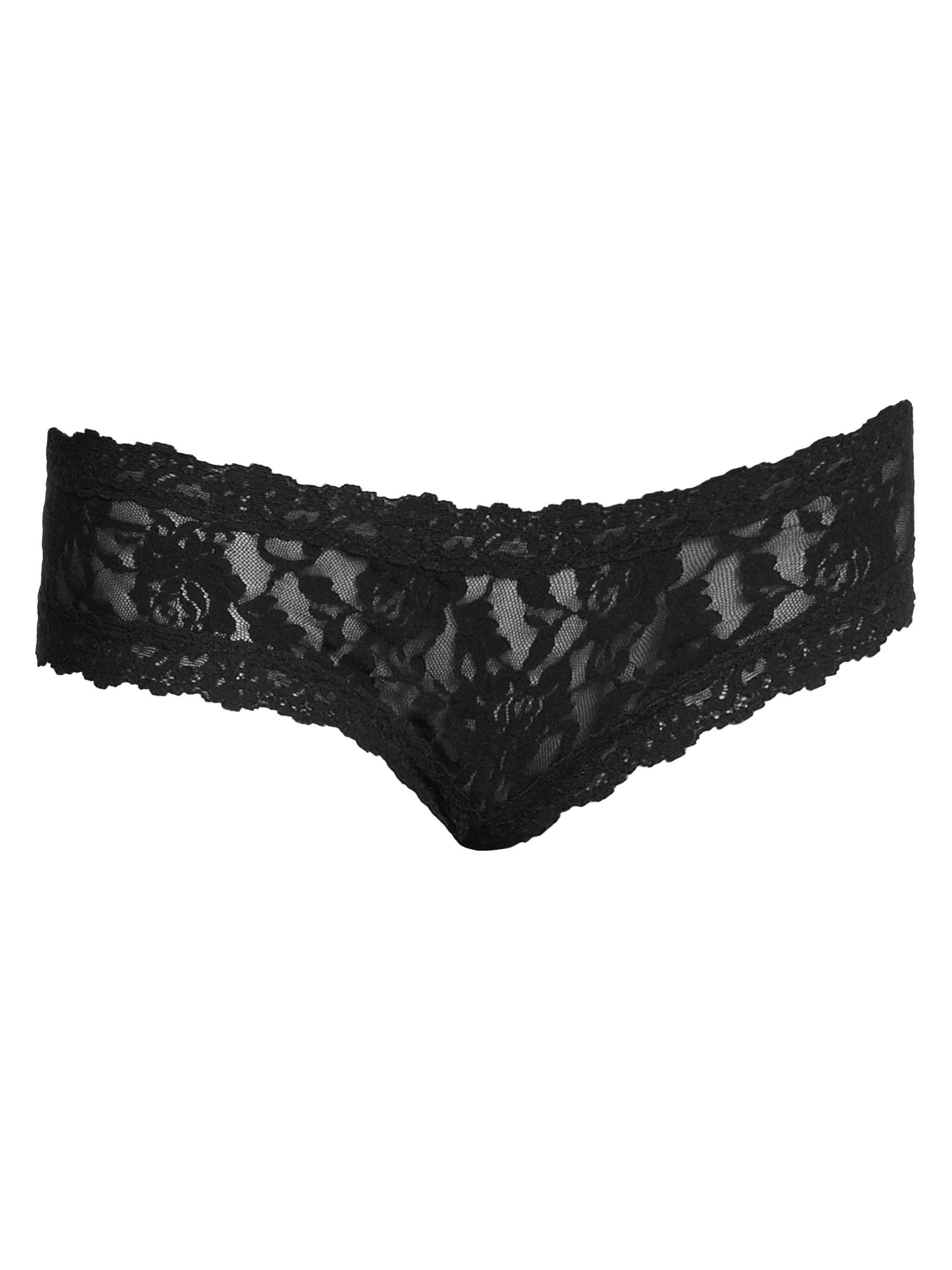 Hanky Panky Women's Signature Lace Cheeky Crotchless Hipster - Black