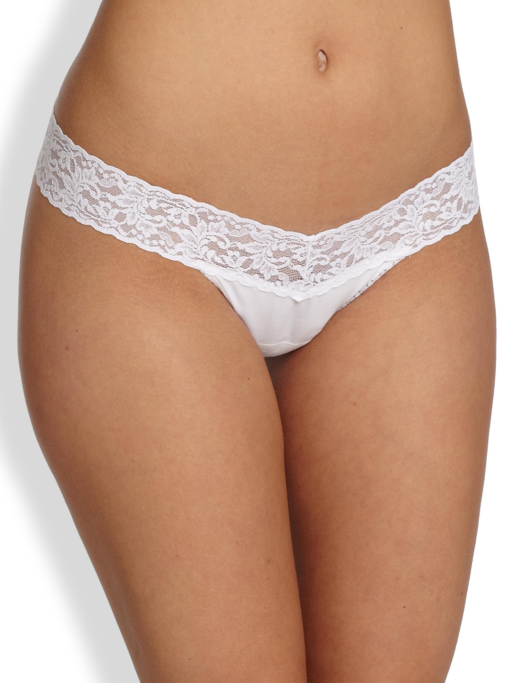 Hanky Panky Women's Cotton Low-Rise Thong - White