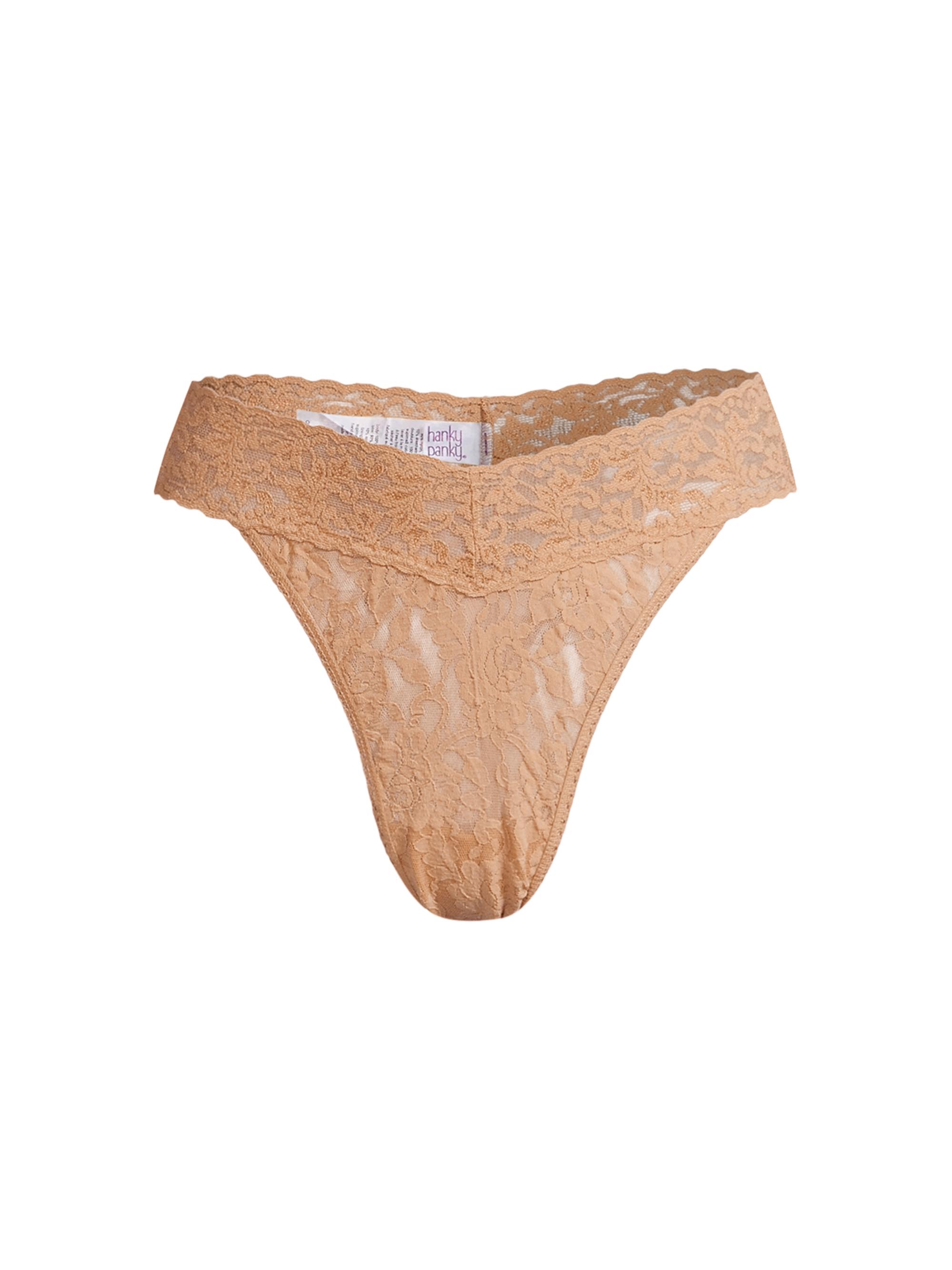 Hanky Panky Women's Original Rise Lace Thong - Sun Tan