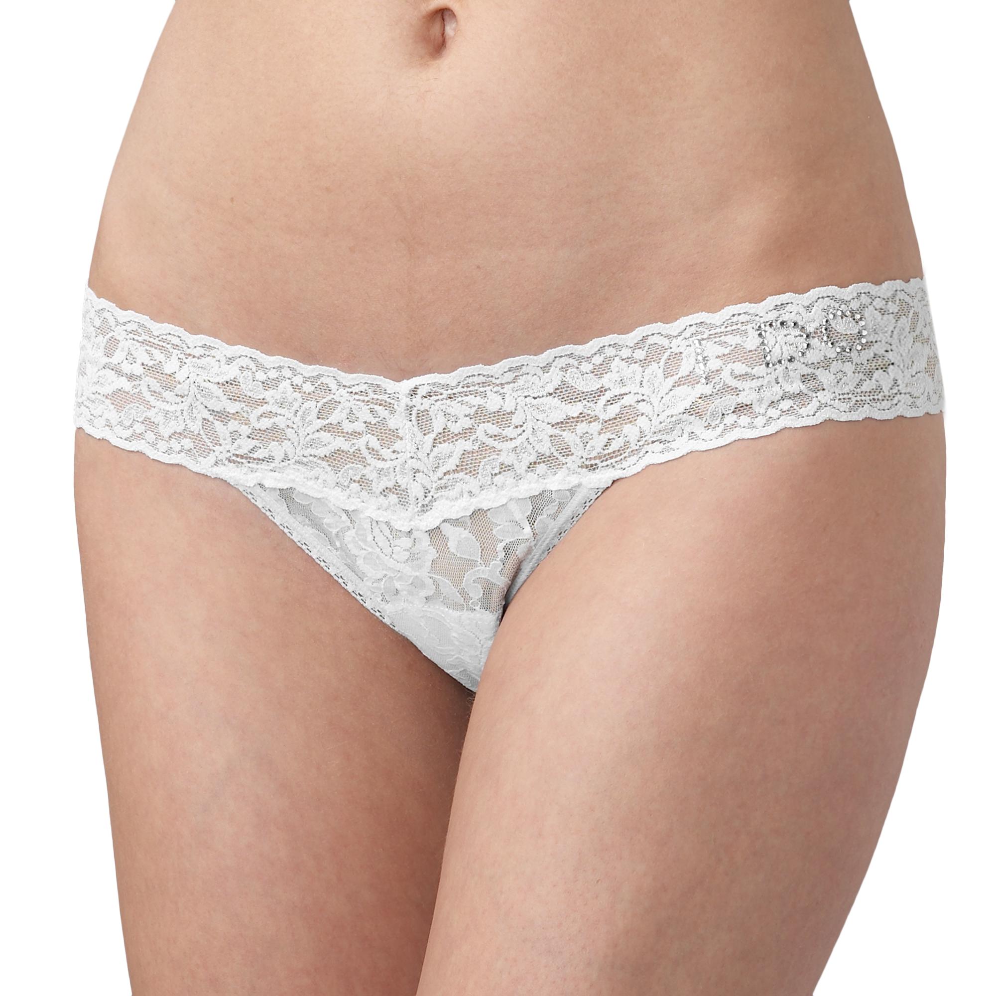 Hanky Panky Women's Bridal I Do Low Rise Thong - White