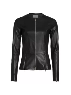Anasta Bonded Leather Jacket