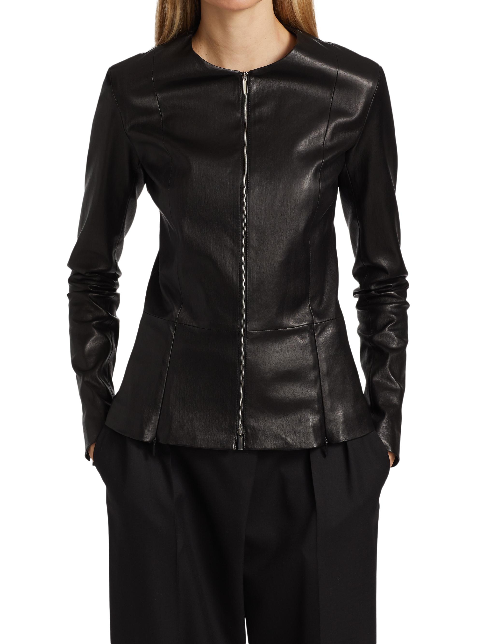 The Row Anasta Bonded Leather Jacket | Saks Fifth Avenue