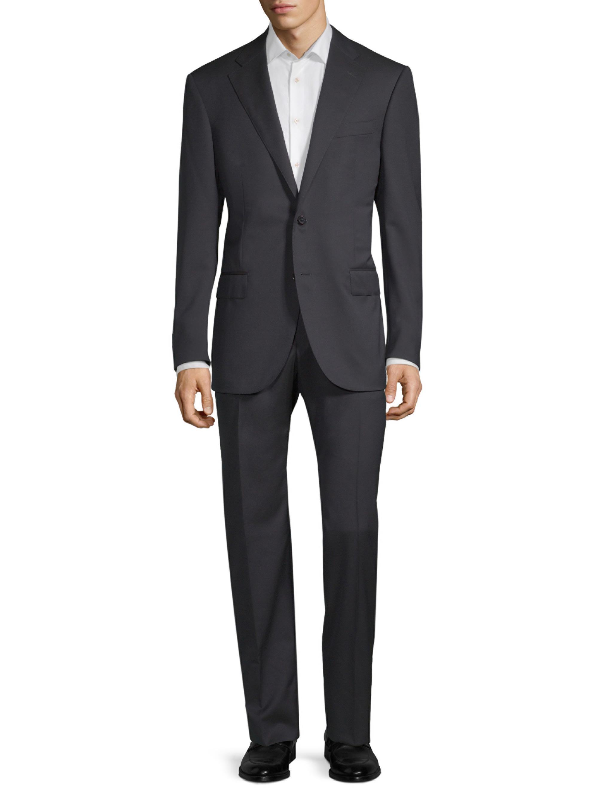 Corneliani Regular-Fit Solid Woven Wool Suit | Saks Fifth Avenue