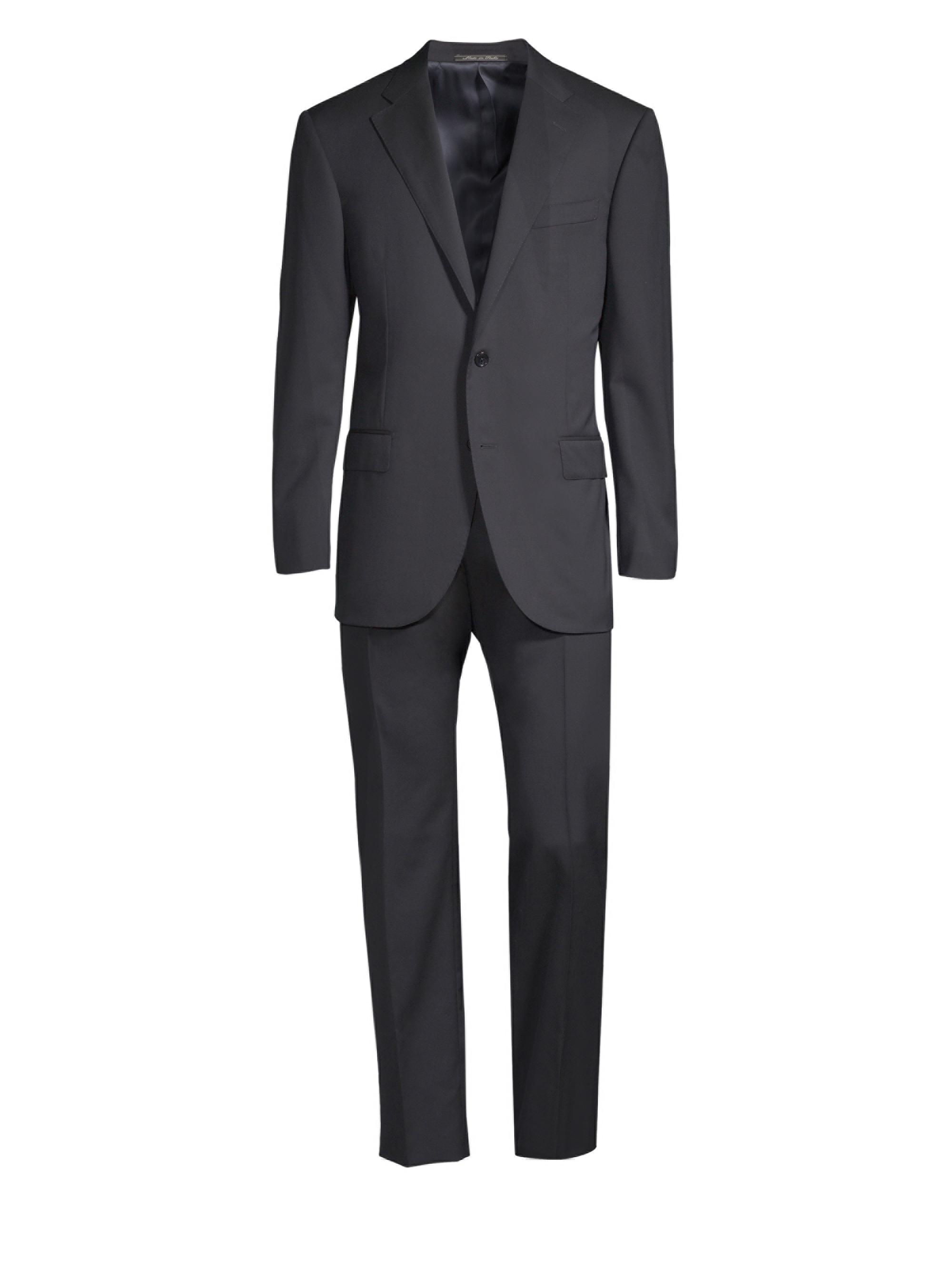 CC COLLECTION CORNELIANIダークストライプ スーツ50 Corneliani Classic Wool Suit | Saks Fifth Avenue