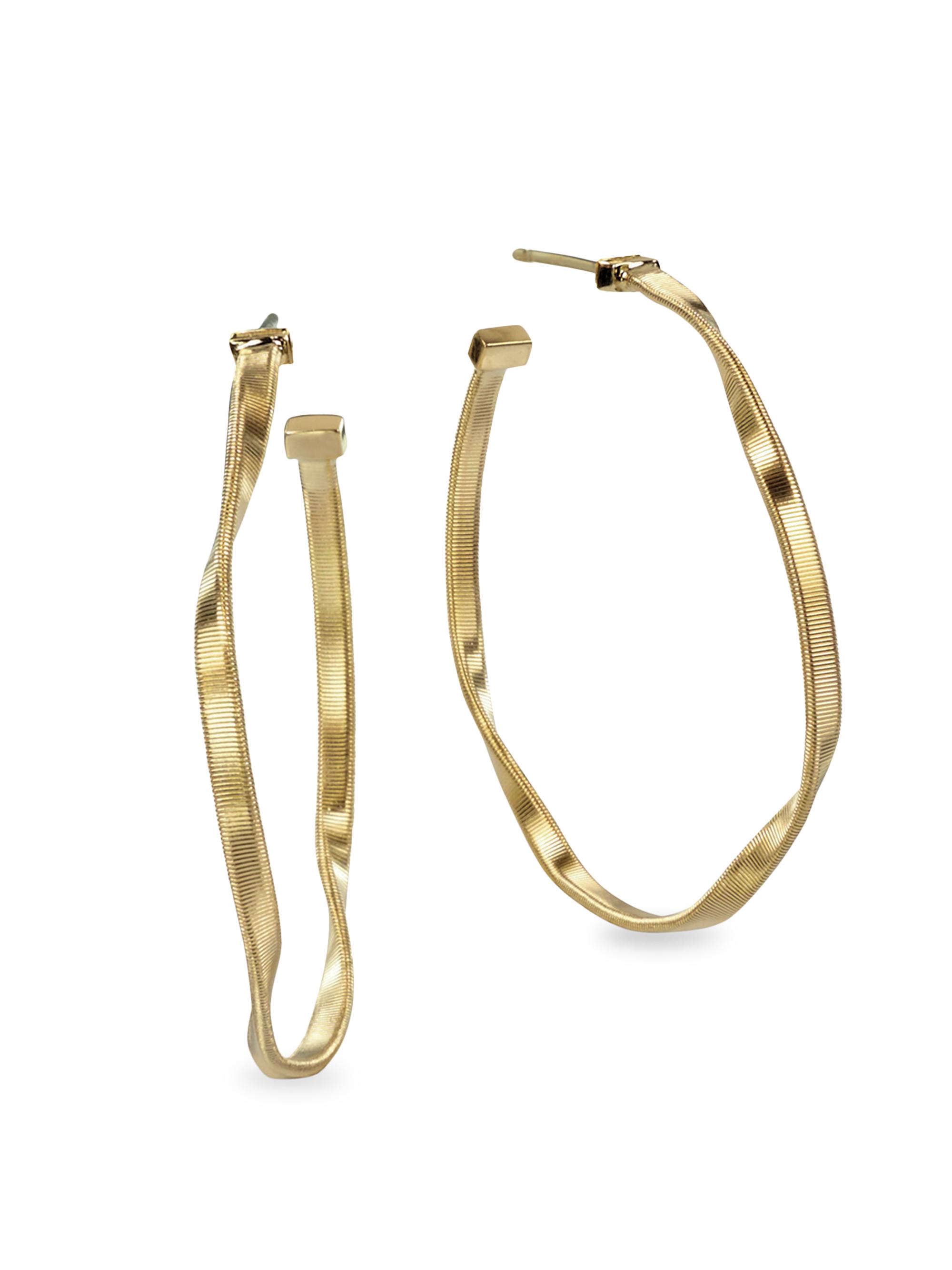 Marco Bicego Women's Marrakech 18K Yellow Gold Twisted Hoop Earrings/1.5" - Gold