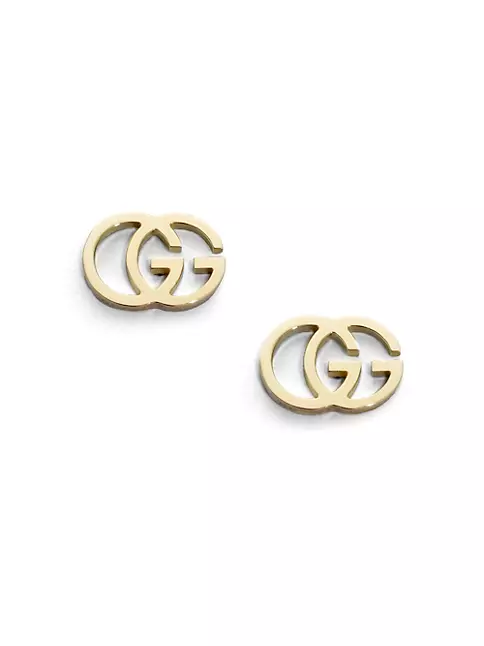 GUCCI' letter hoop earrings in yellow gold-toned