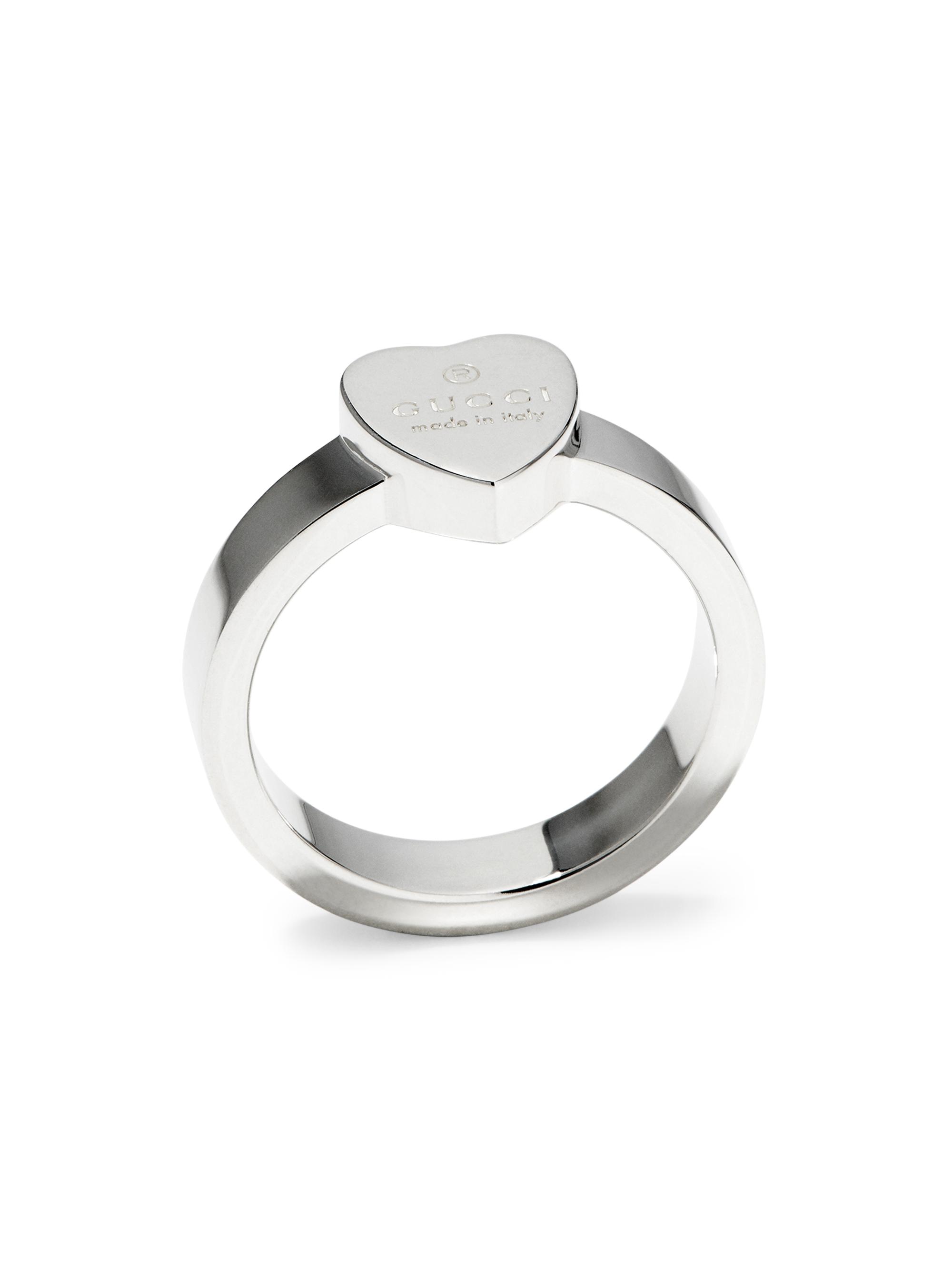 Gucci Trademark Sterling Silver Heart Ring | Saks Fifth Avenue