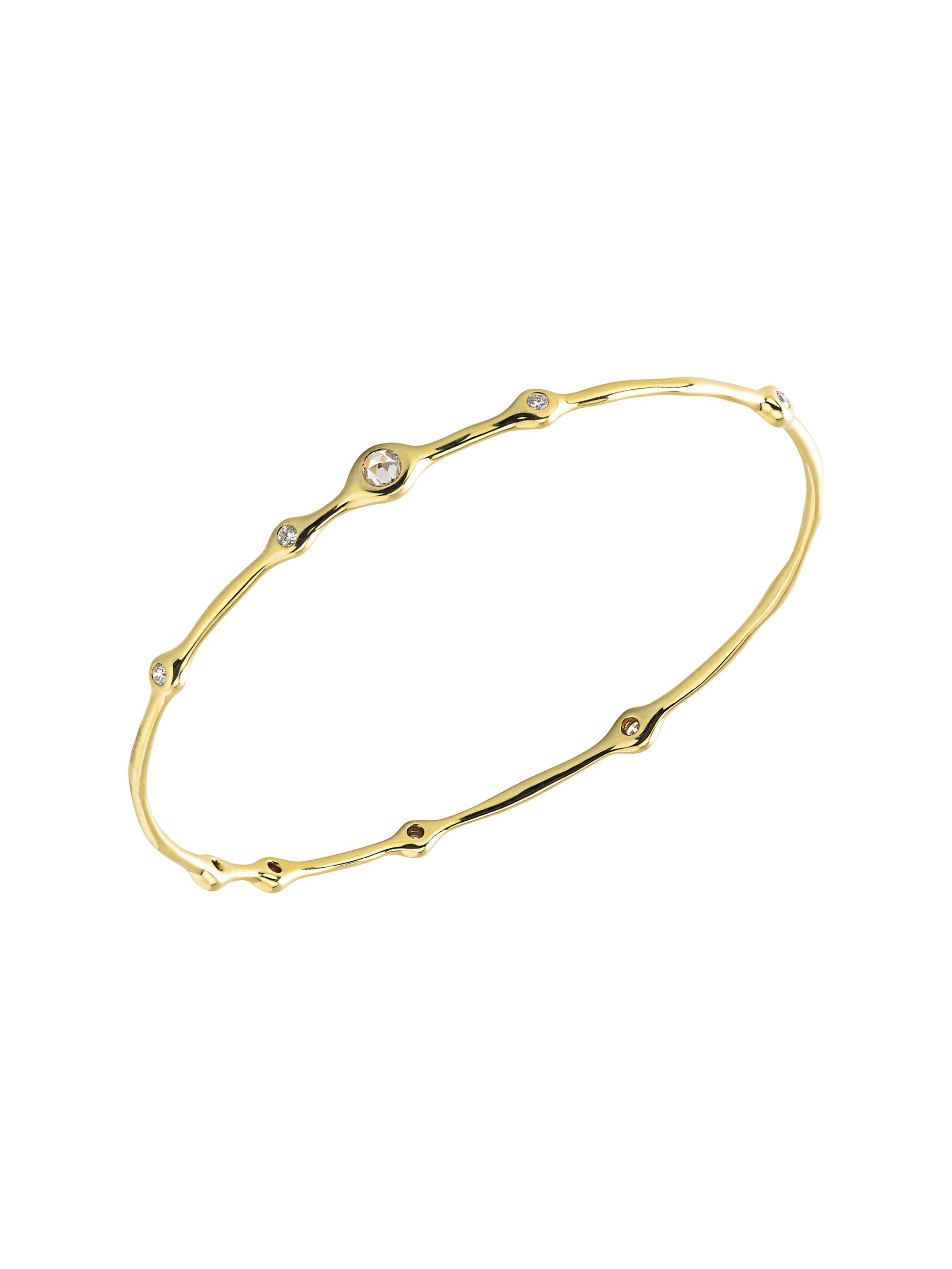 Ippolita Women's Stardust 18K Yellow Gold & 9-Diamond Bangle Bracelet - Gold