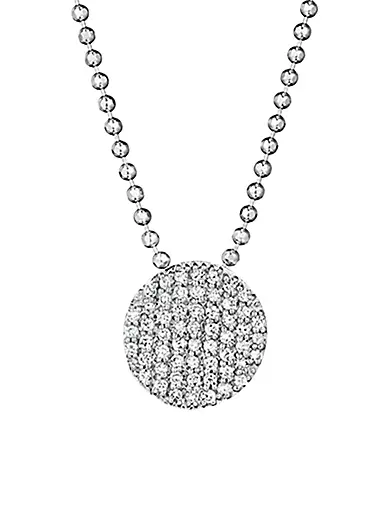 14K White Gold & Diamond Mini Infinity Pendant Necklace
