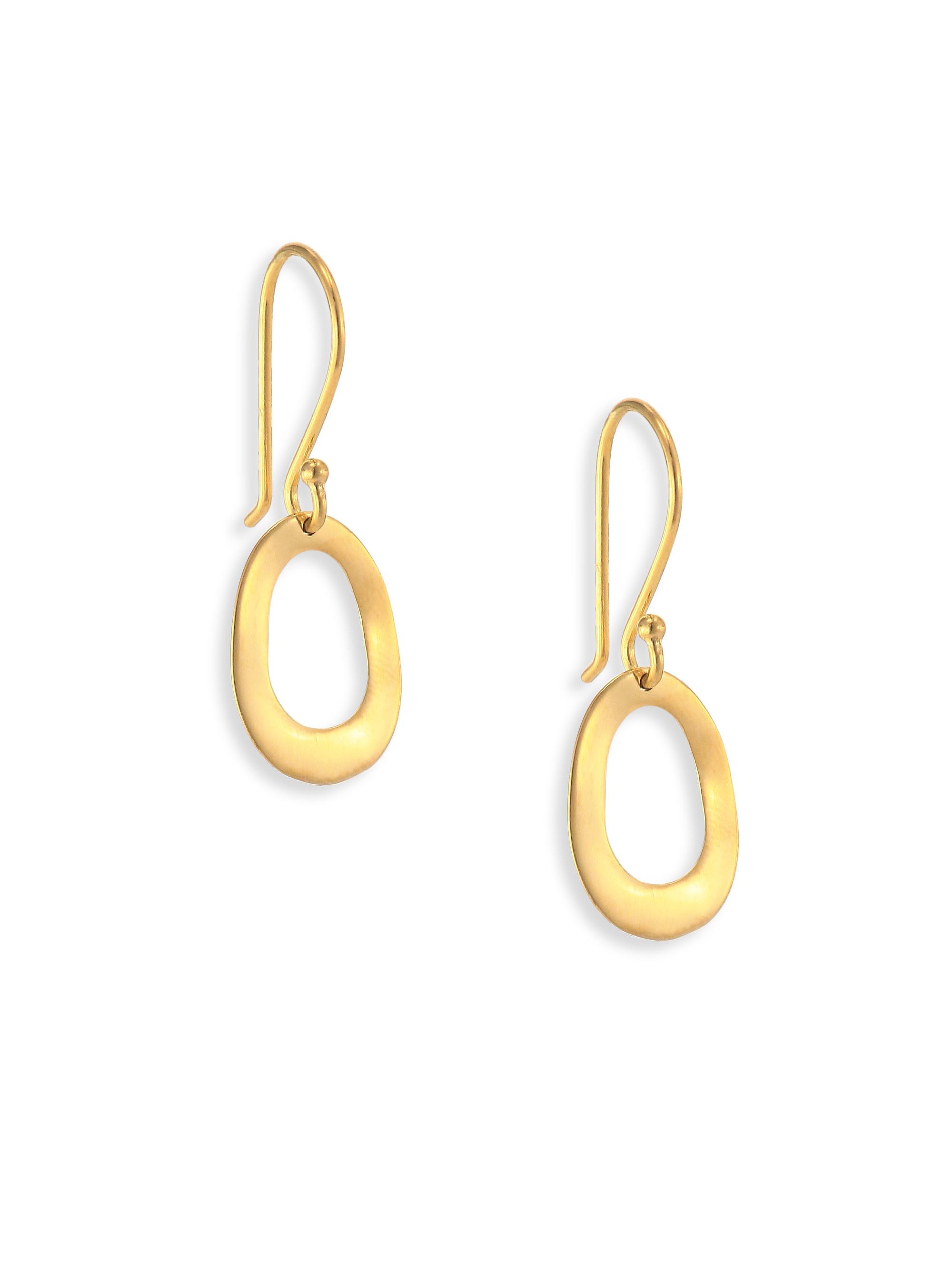 Ippolita Women's Glamazon Sculptural Metal 18K Yellow Gold Mini Open Oval Drop Earrings - Gold