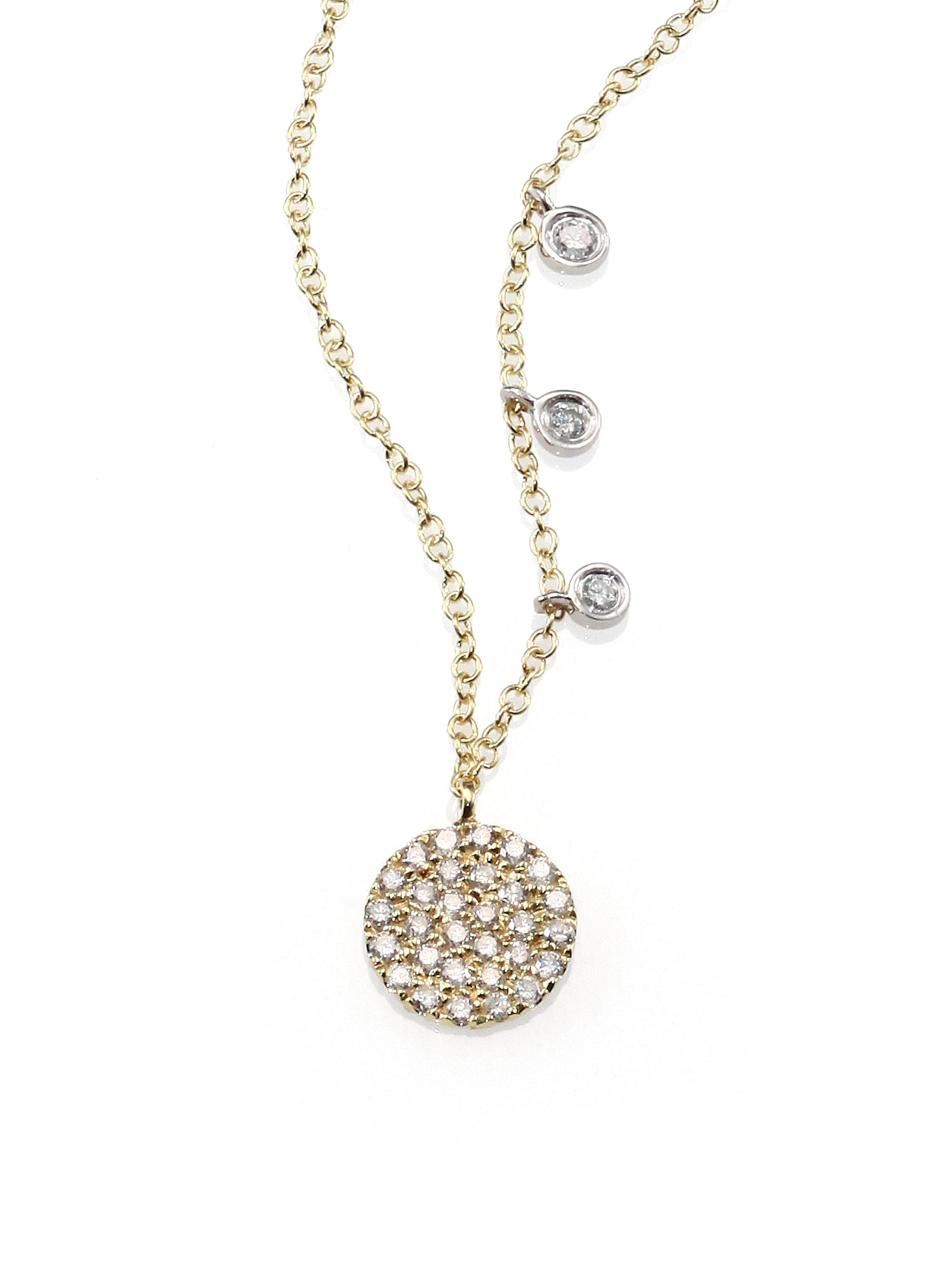 Meira T Women's Diamond & 14K Yellow Gold Disc Necklace - Gold