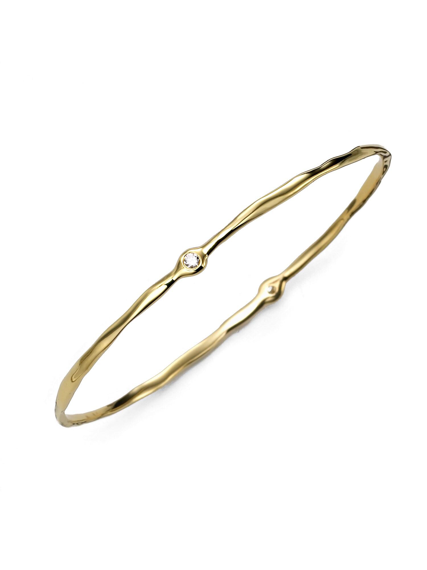 Ippolita Women's 18K Yellow Gold Two-Diamond Bangle Bracelet - Gold