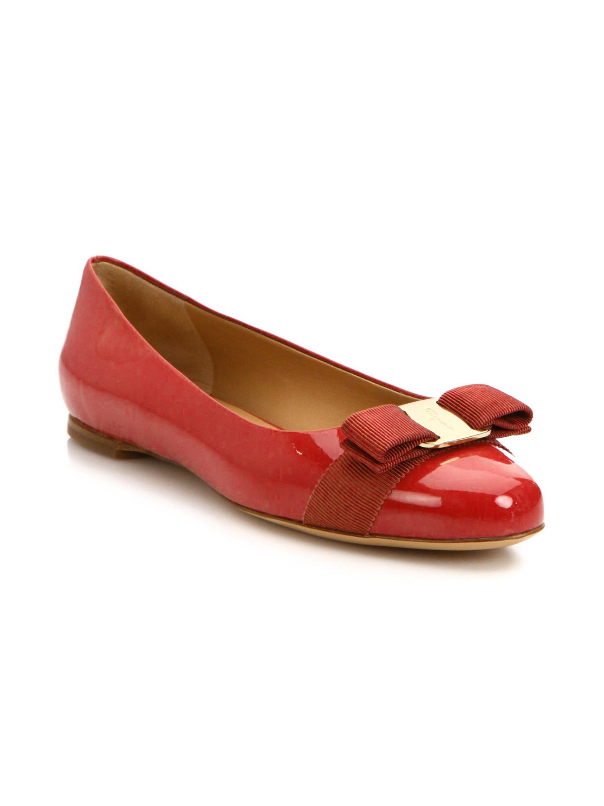 FERRAGAMO Varina Patent Leather Ballet Flats | Saks Fifth Avenue