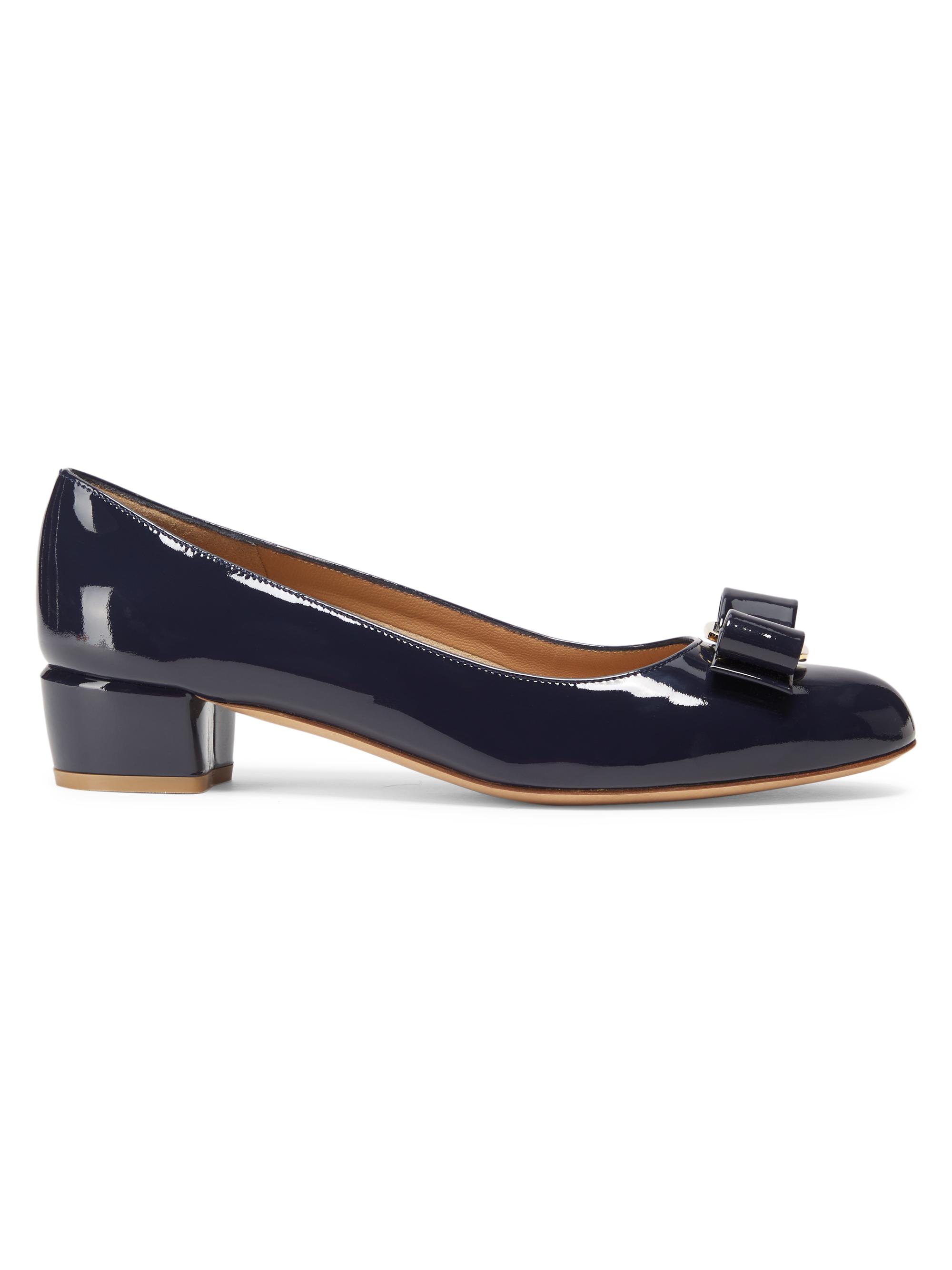 FERRAGAMO Women's Vara 45MM Patent Leather Pumps - Oxford Blue
