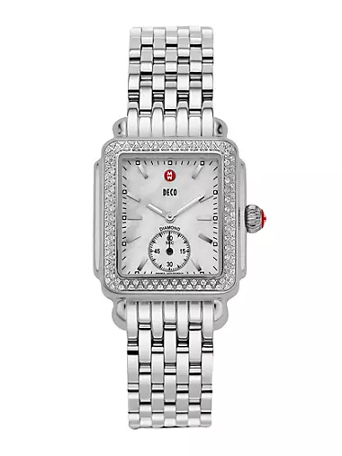 Deco 16 Diamond, Mother-Of-Pearl & Stainless Steel Bracelet Watch