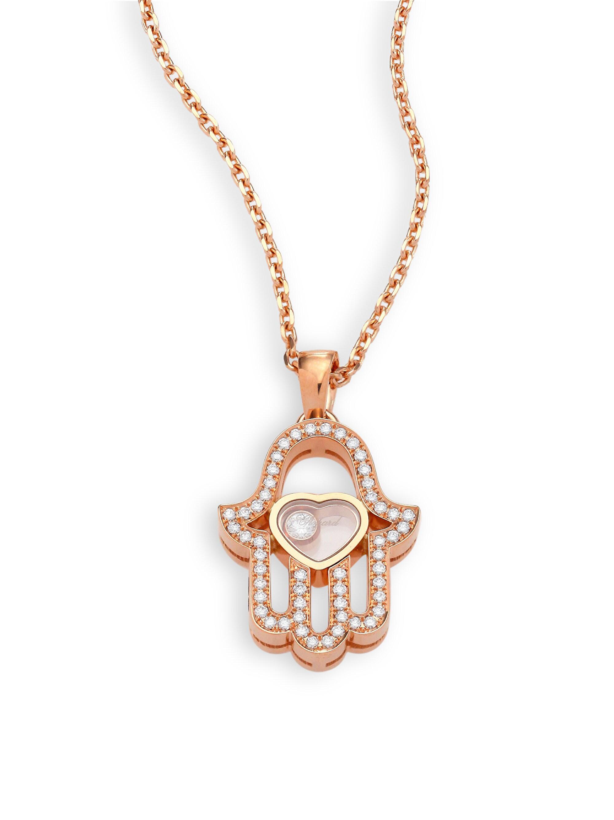 Chopard Happy Diamonds Pave Hamsa Hand Diamond 18K Rose Gold